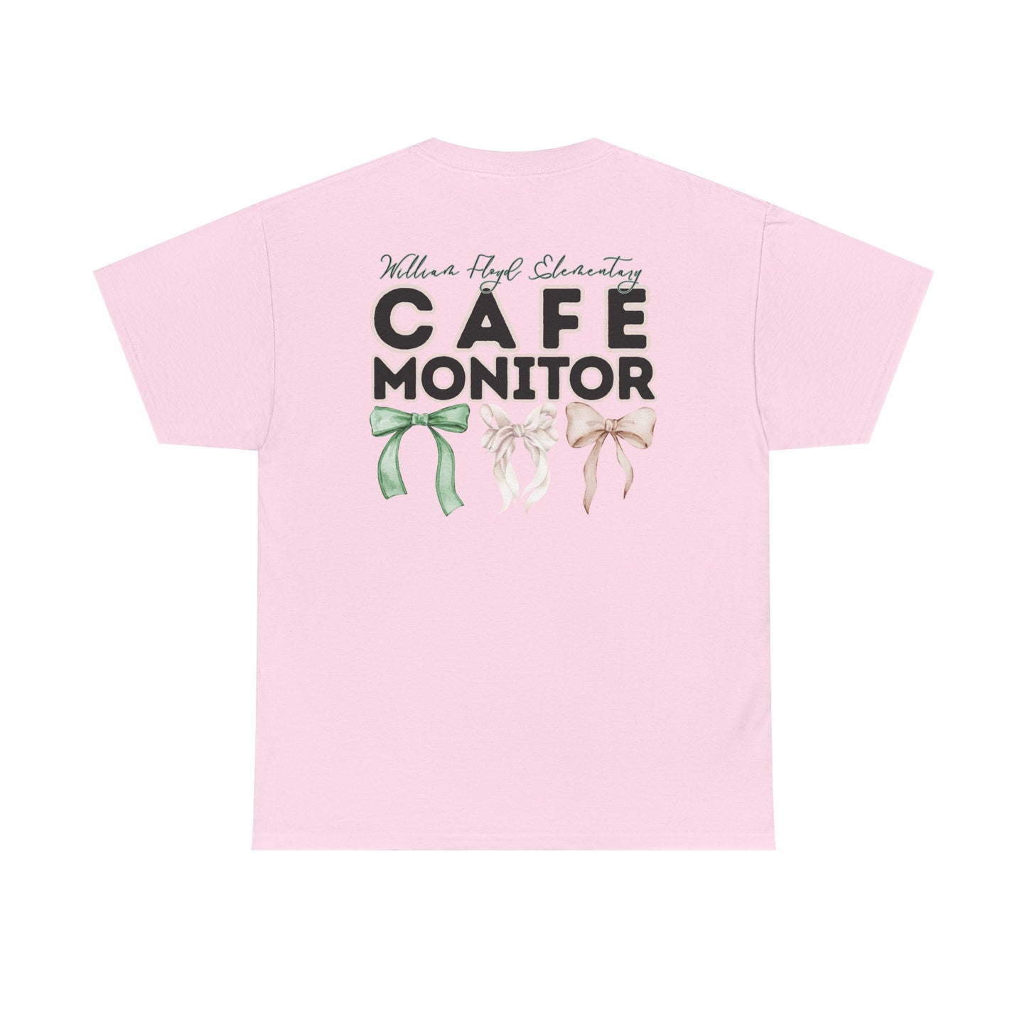WFE Cafe Monitor and Bows- Unisex Heavy Cotton Tee with Bow Design