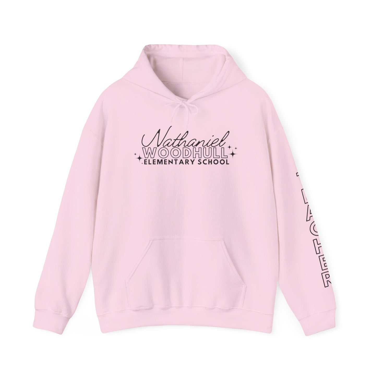 Woodhull Teacher Simple Design Hoodie w/ Teacher on Sleeve - Cozy Unisex Sweatshirt