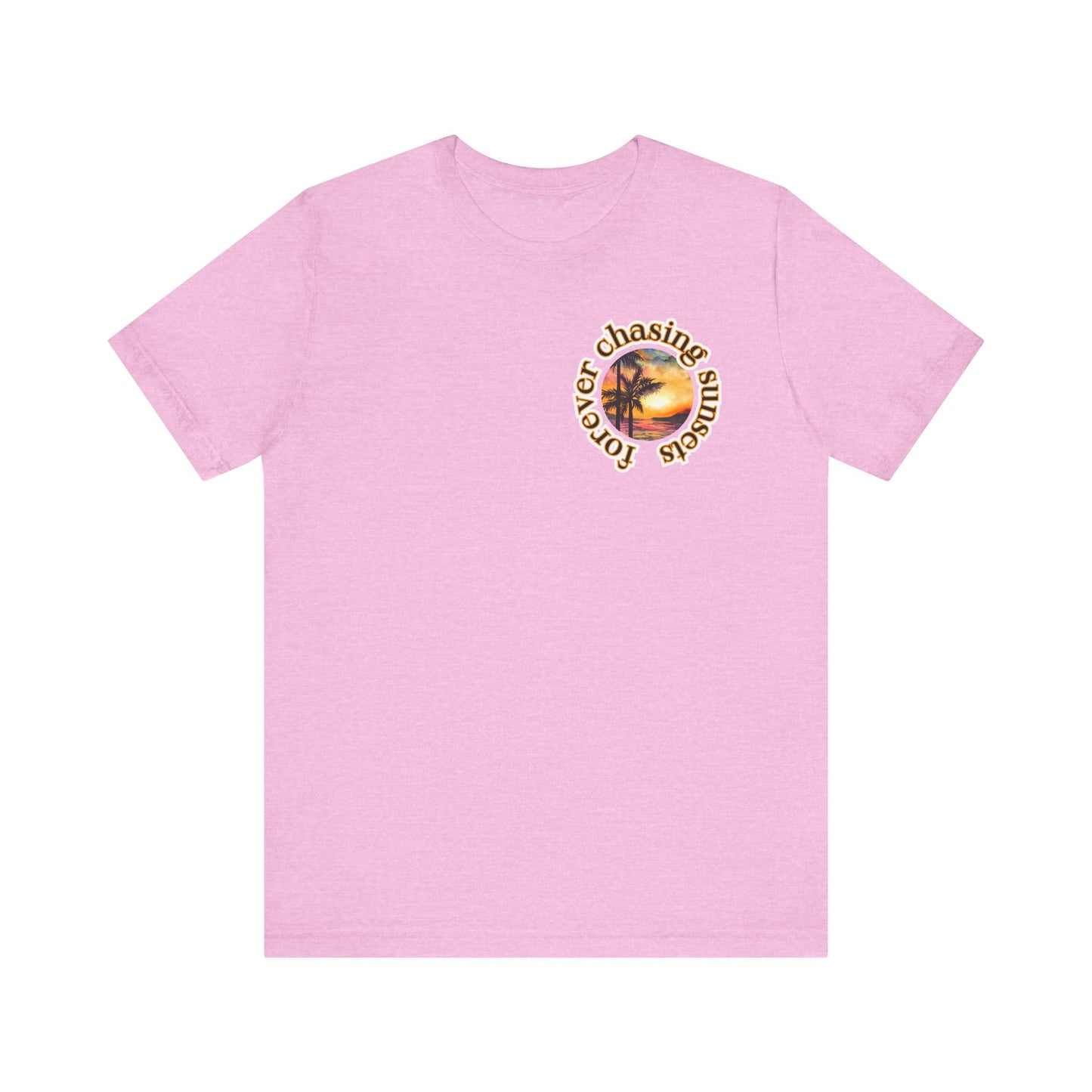 Forever Chasing Sunsets Summer Tee, Unisex T-Shirt, Vacation Apparel, Gift for Summer