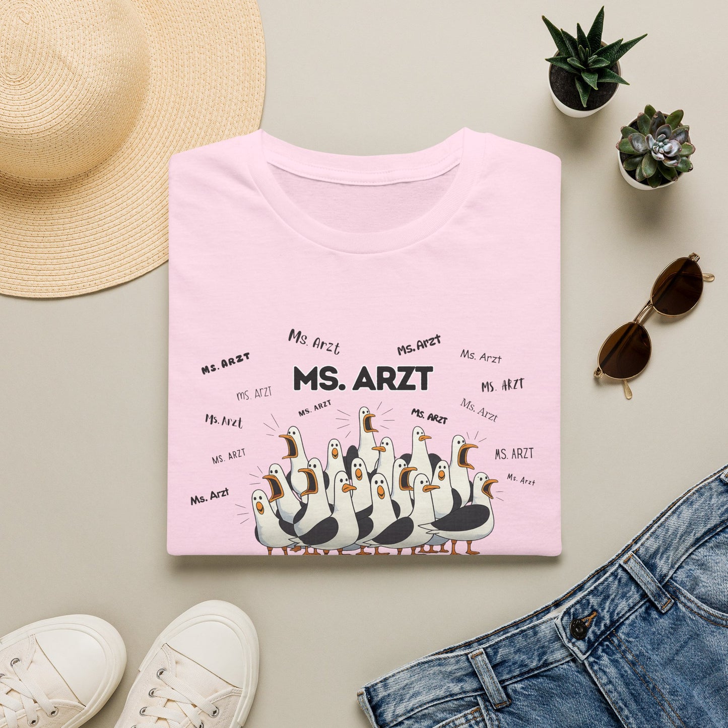 Ms. Arzt- Seagull Crew Graphic T-Shirt — Personalized