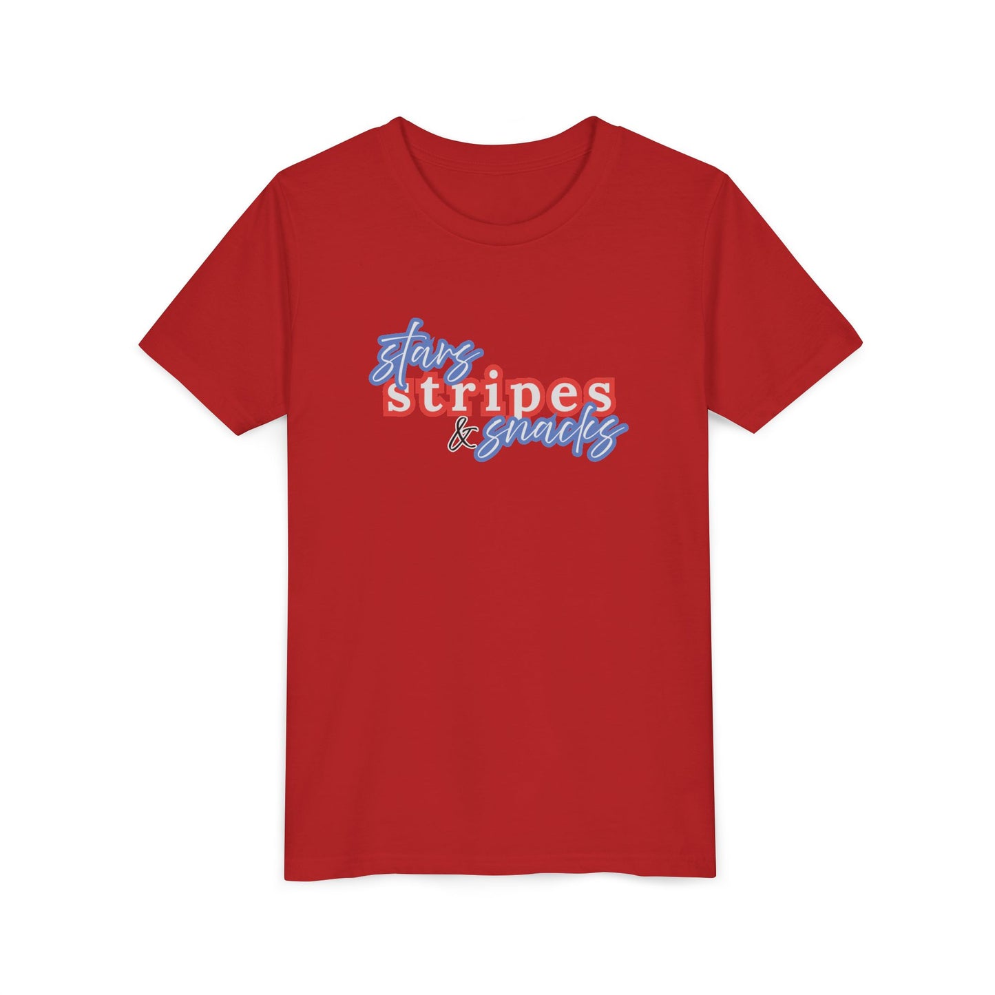 Stars, Stripes & Snacks Youth Tee for Kids, USA - Kids Short Sleeve Shirt, Holiday Mini