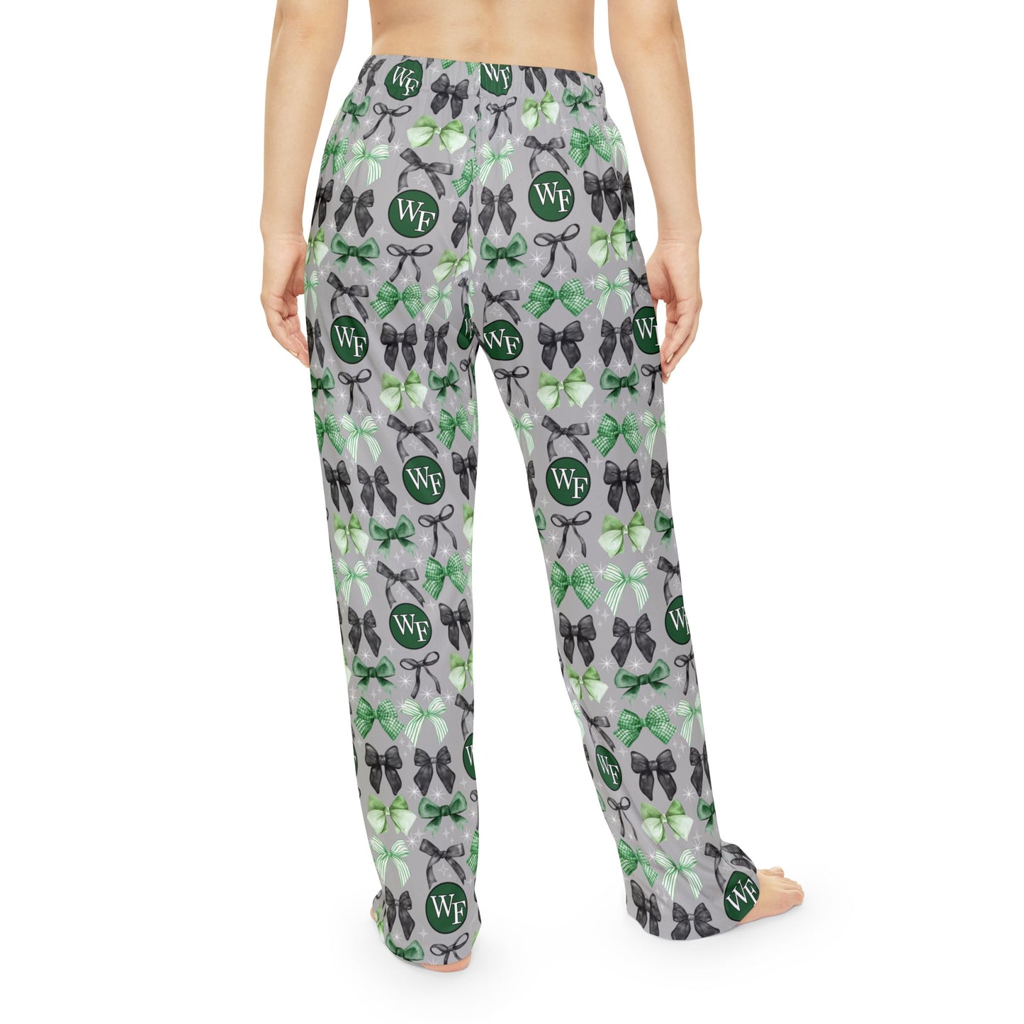 Floyd Strong Cozy Women's Pajama Pants with Green Bow Pattern