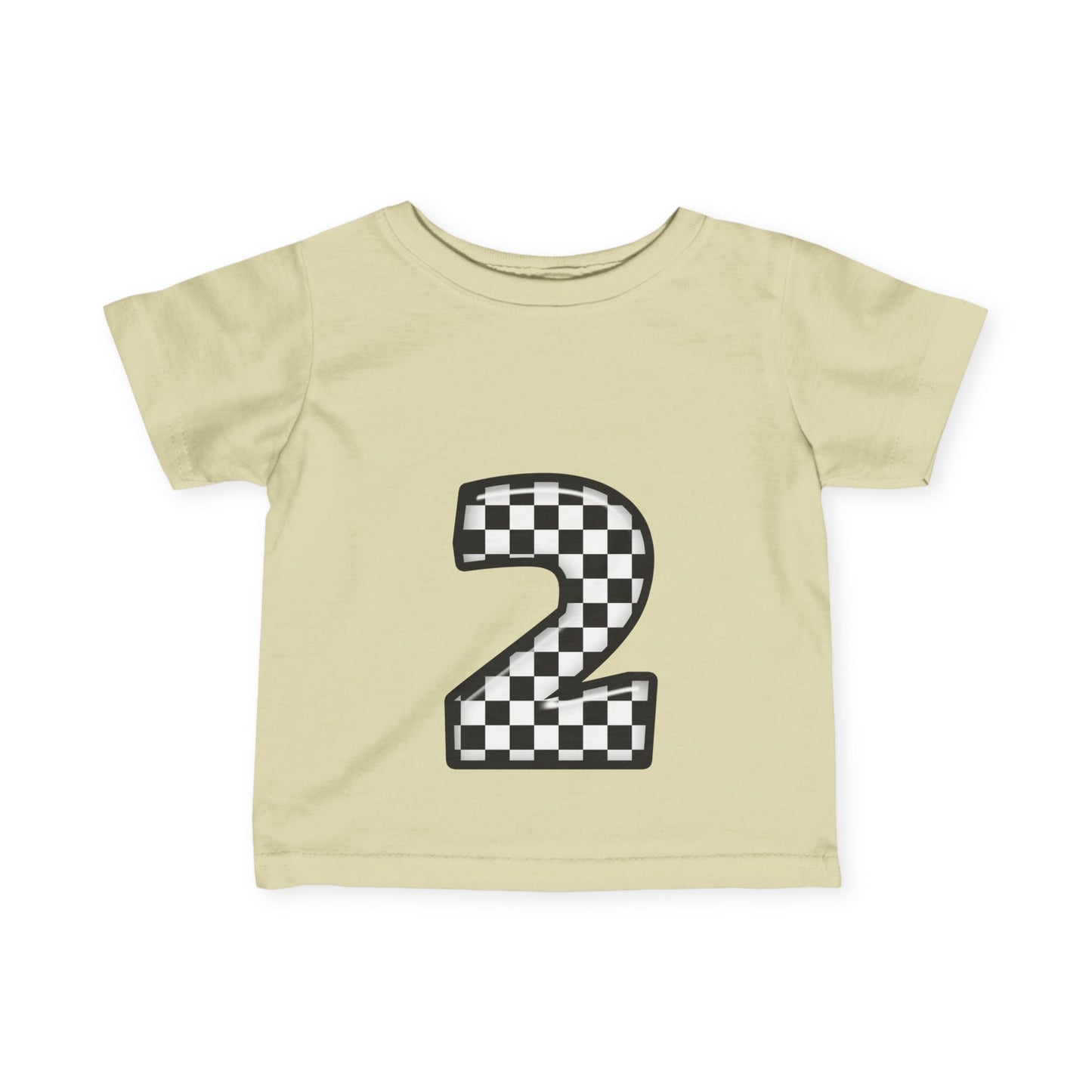 Mini-Checkered Number 2 Infant Jersey Tee - Perfect for Birthday Celebrations