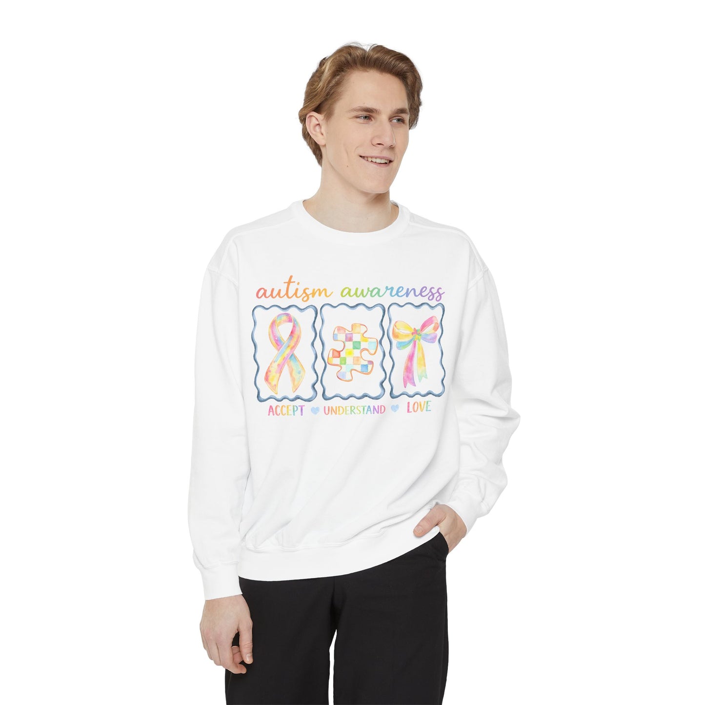Autism Awareness Sweatshirt — "Accept Understand Love"