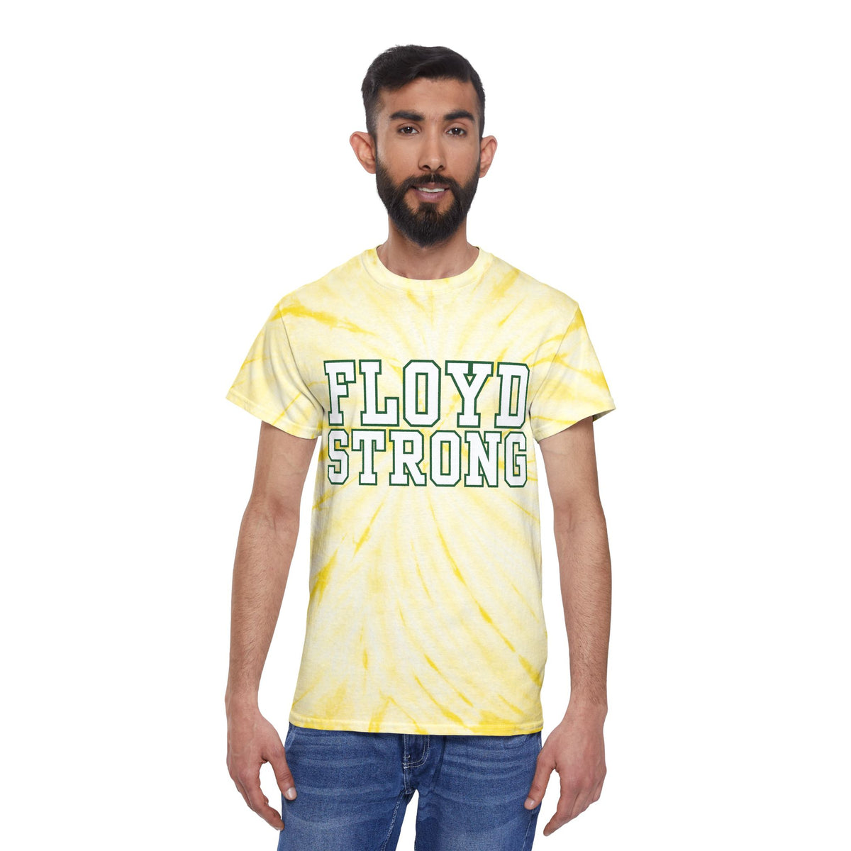 Floyd Strong Tie-Dye Tee - Bright Yellow Cyclone T-Shirt for Positive Vibes