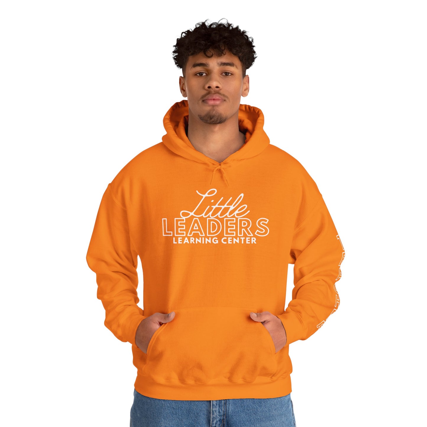 Little Leaders Teacher Simple Design Hoodie w/ Teacher on Sleeve - Cozy Unisex Sweatshirt