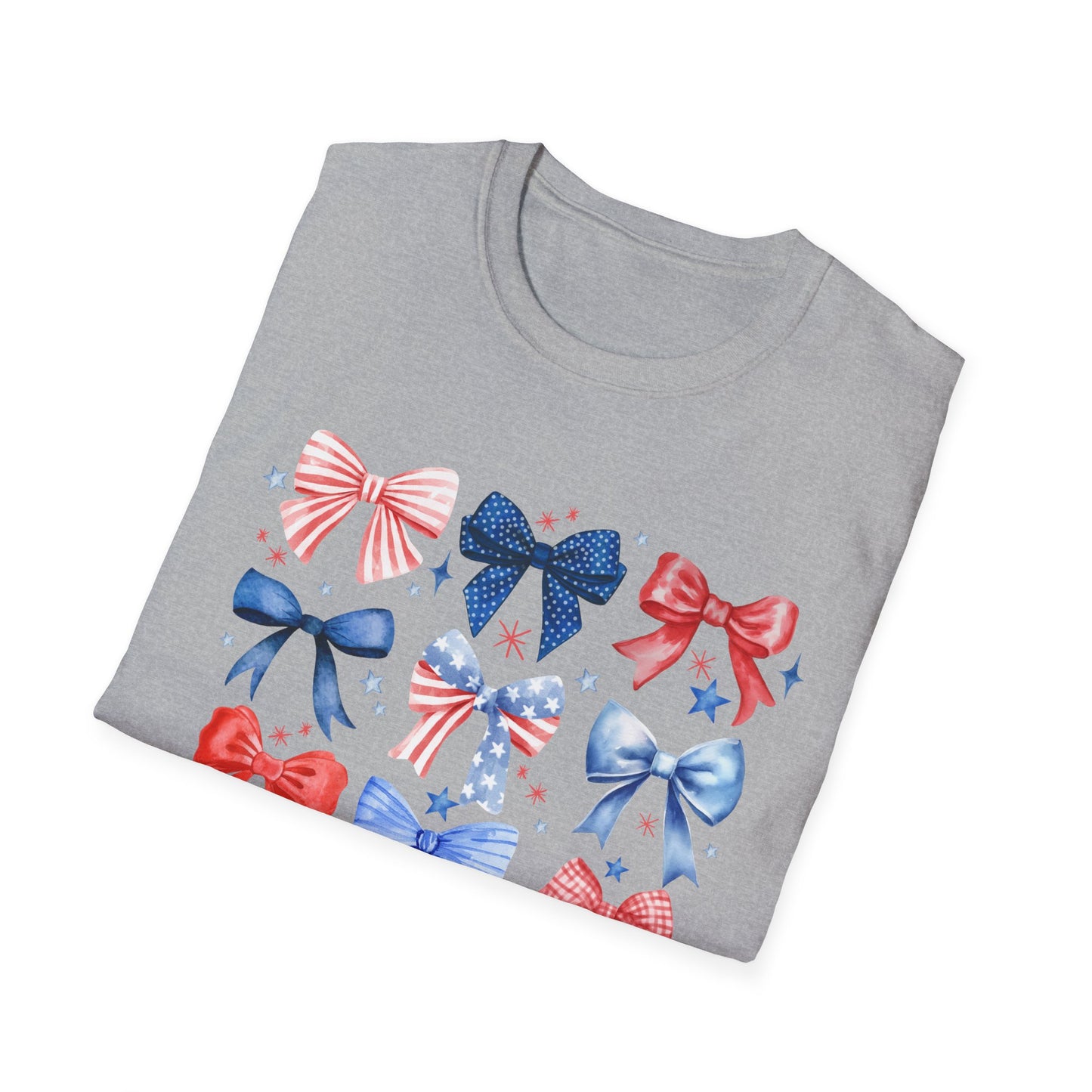 Patriotic Bow Graphic Tee for Celebrations- Holiday