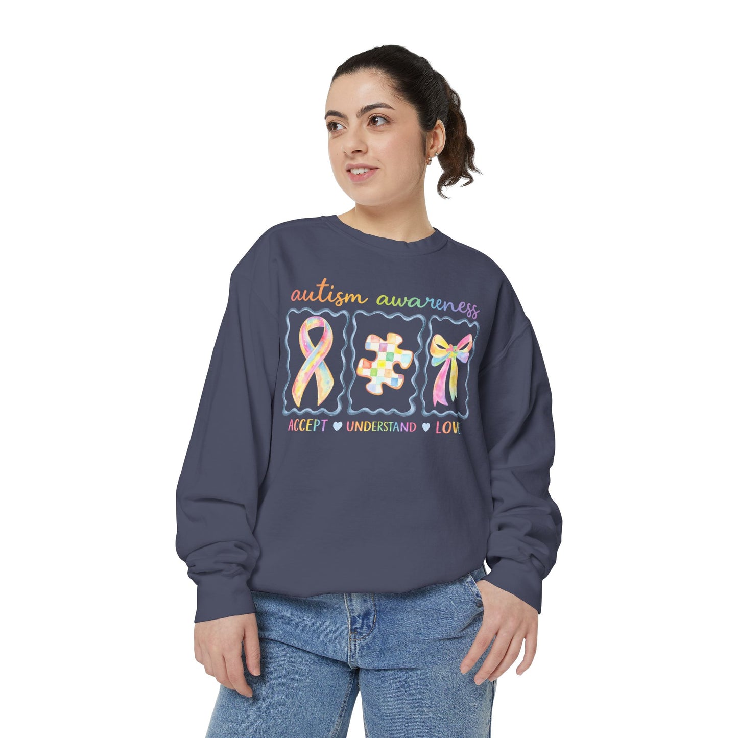 Autism Awareness Sweatshirt — "Accept Understand Love"