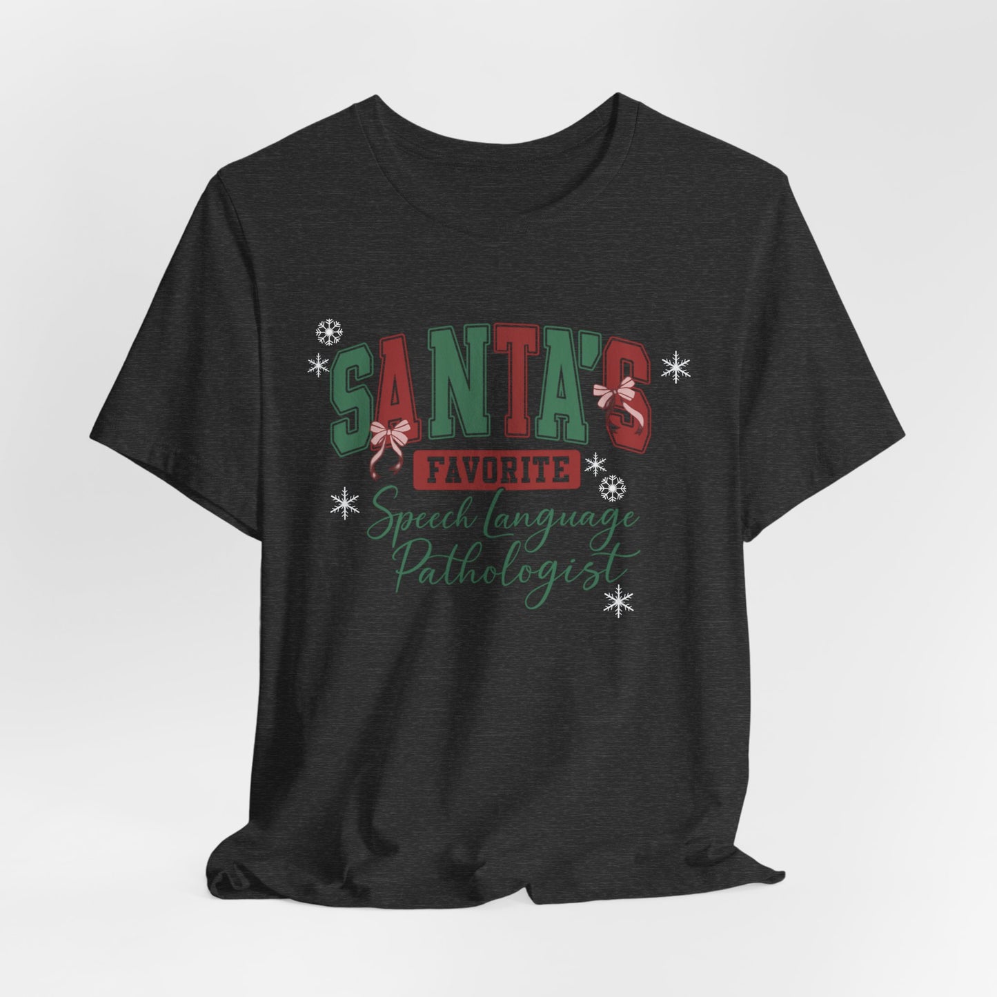 Santa's Favorite Speech Language Pathologist — Christmas Unisex T‑Shirt