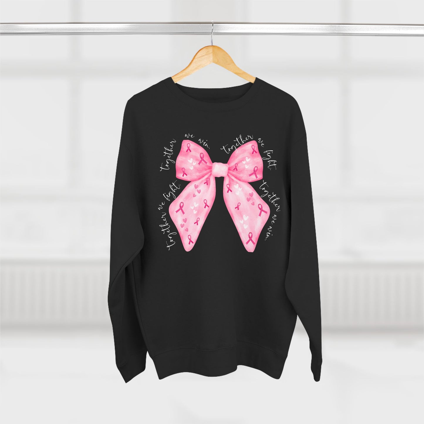 Breast Cancer Bow- Awareness Unisex Crewneck Sweatshirt