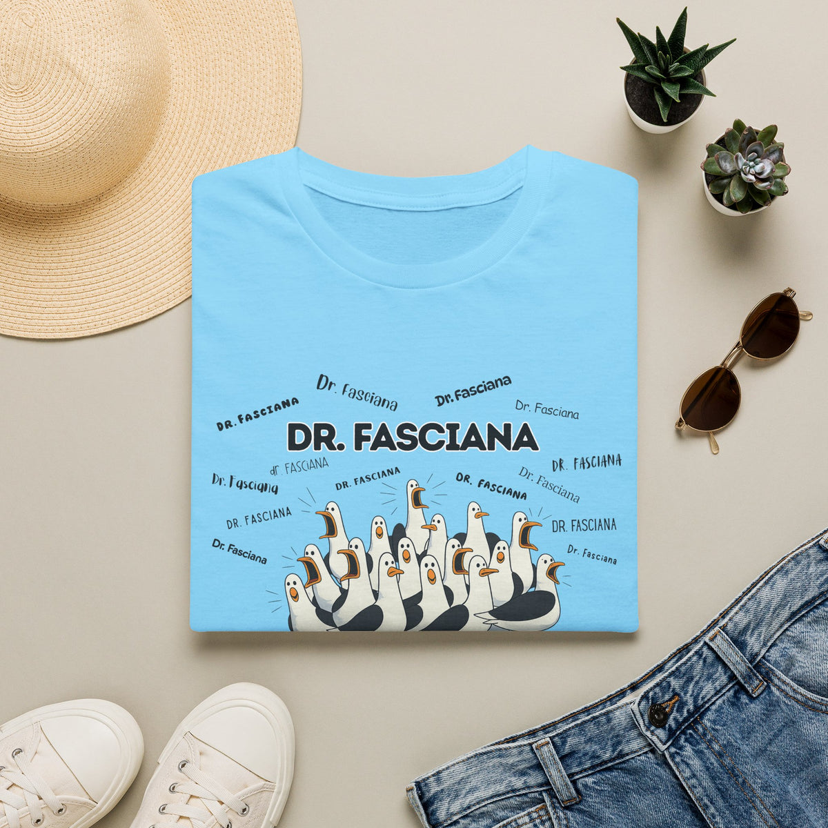 Dr. Fasciana- Seagull Crew Graphic T-Shirt — Personalized