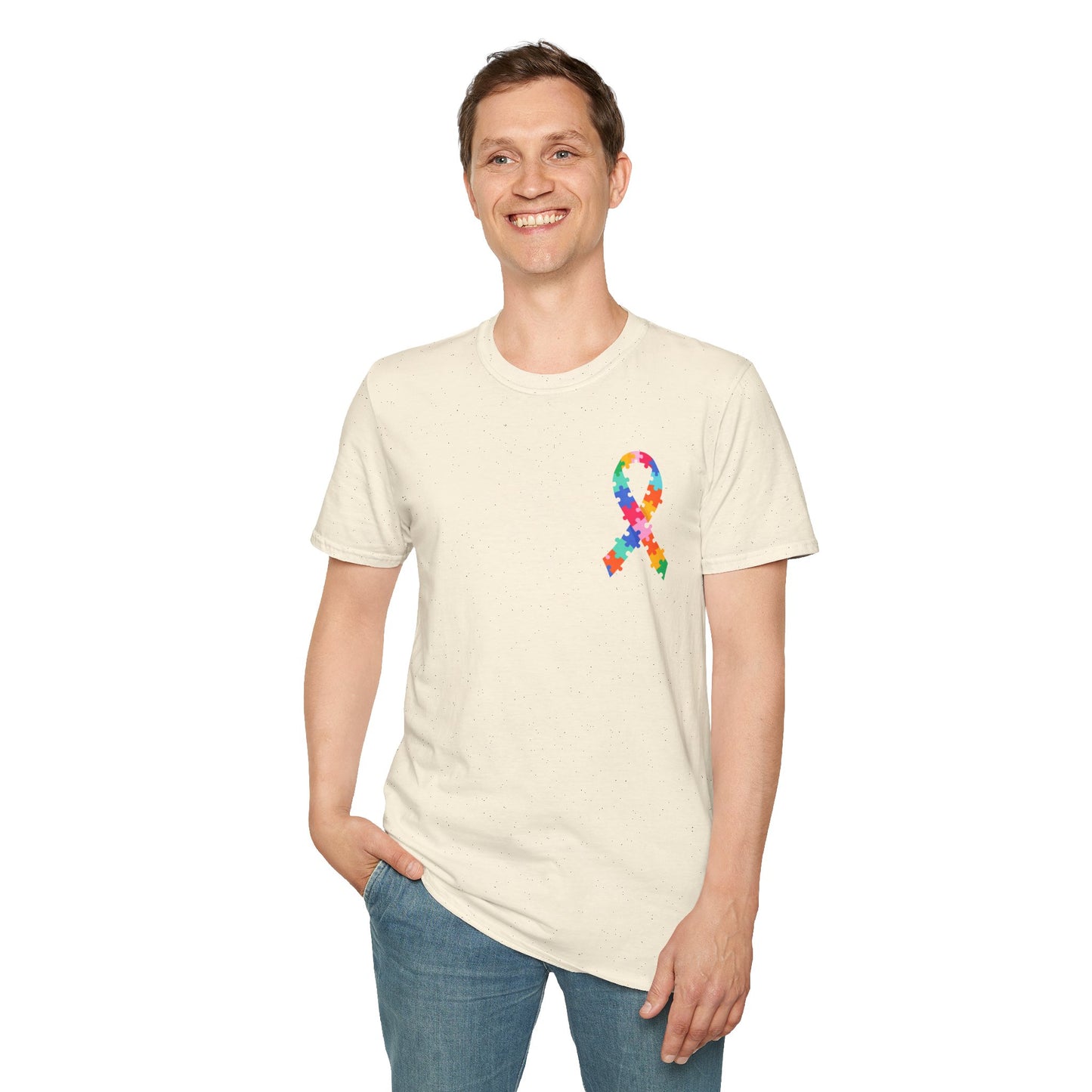 Autism Puzzle Piece & Ribbon T-Shirt — Awareness Collection