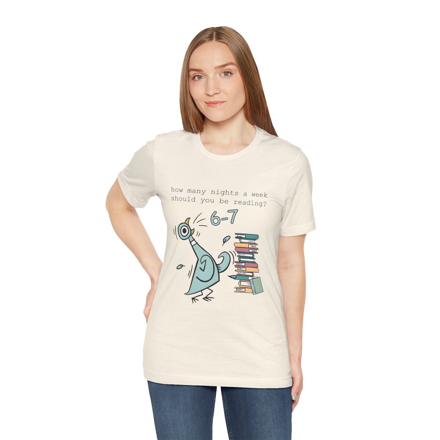 Pigeon Reading- 6 7 — Teacher Unisex T‑Shirt