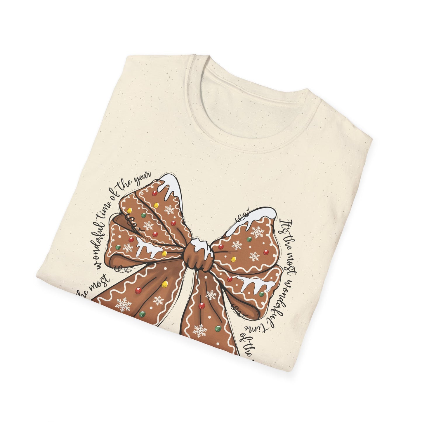 Gingerbread Bow- Christmas Unisex t-shirt
