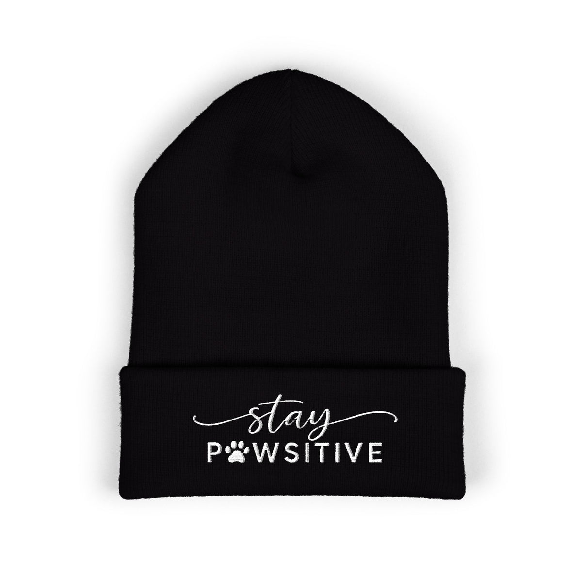 Hound and Home- "Stay Pawsitive" Embroidered Beanie