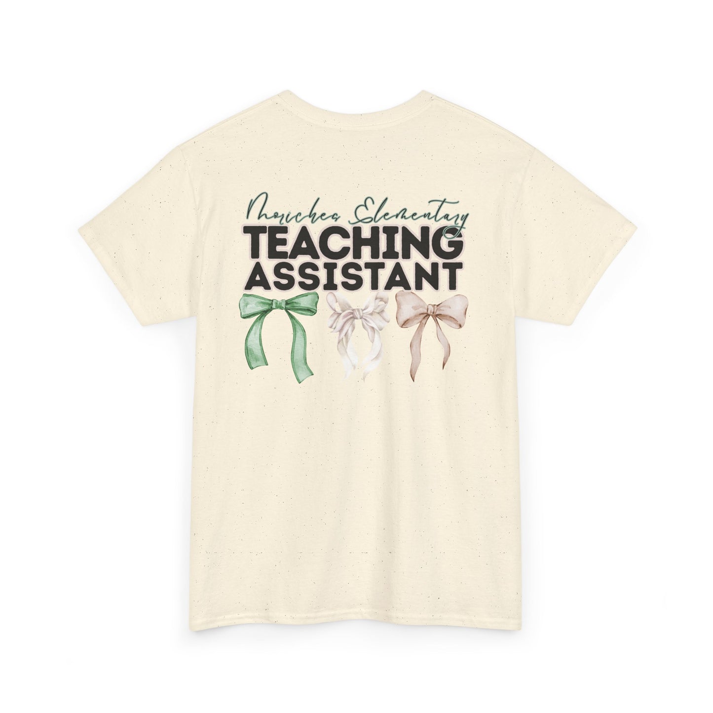 Moriches- Teaching Assistant and Bows- Unisex Heavy Cotton Tee with Bow Design