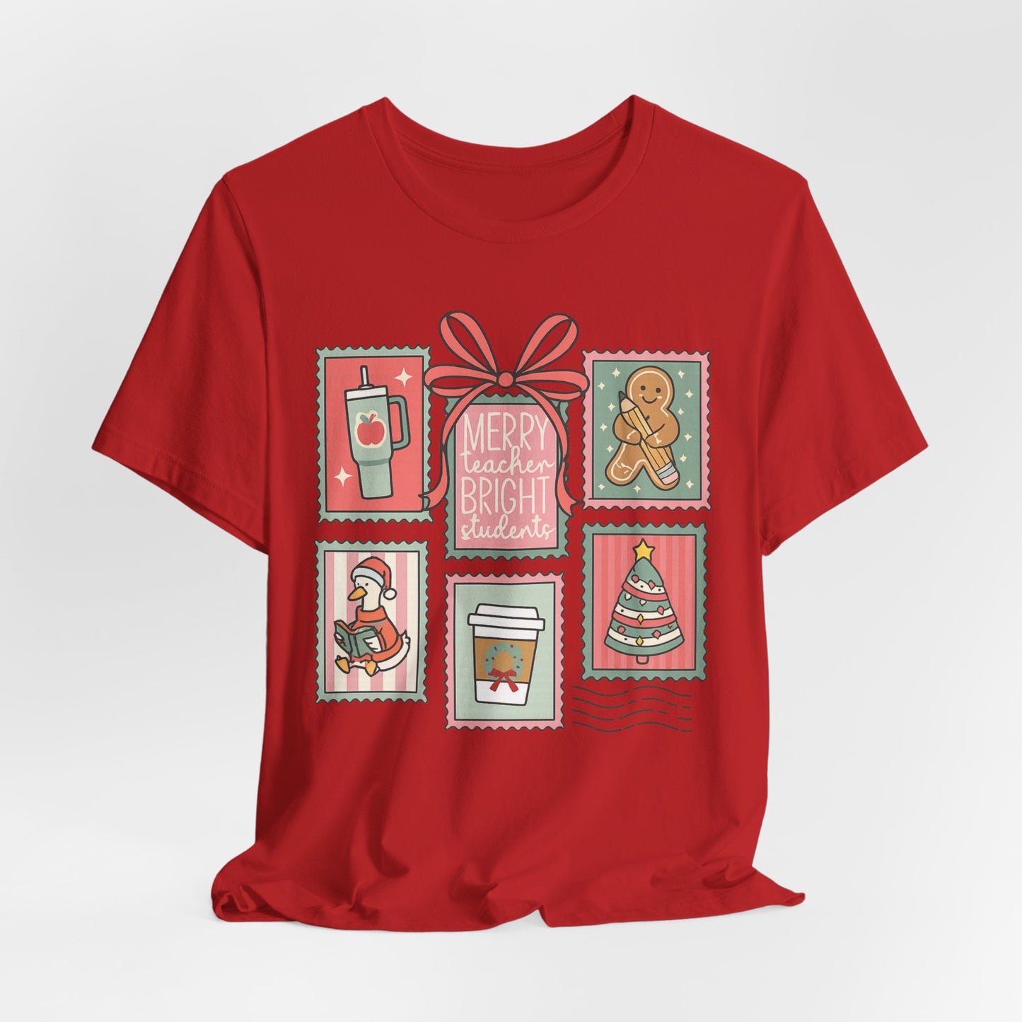 Merry Teacher, Bright Students— Christmas Unisex T‑Shirt