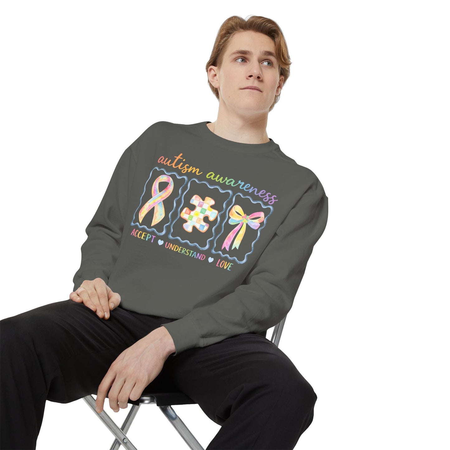Autism Awareness Sweatshirt — "Accept Understand Love"