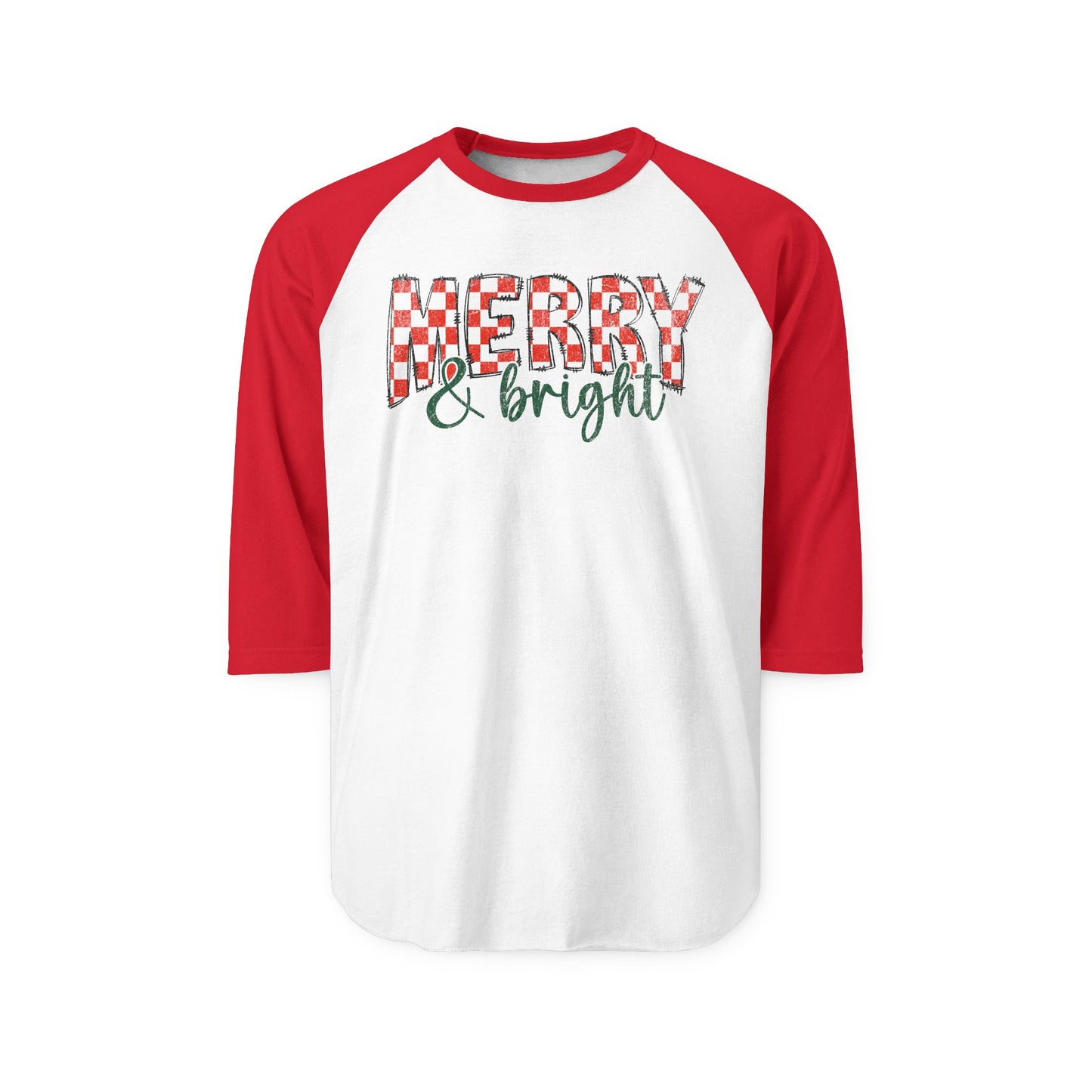 Merry & Bright Raglan Shirt — Christmas