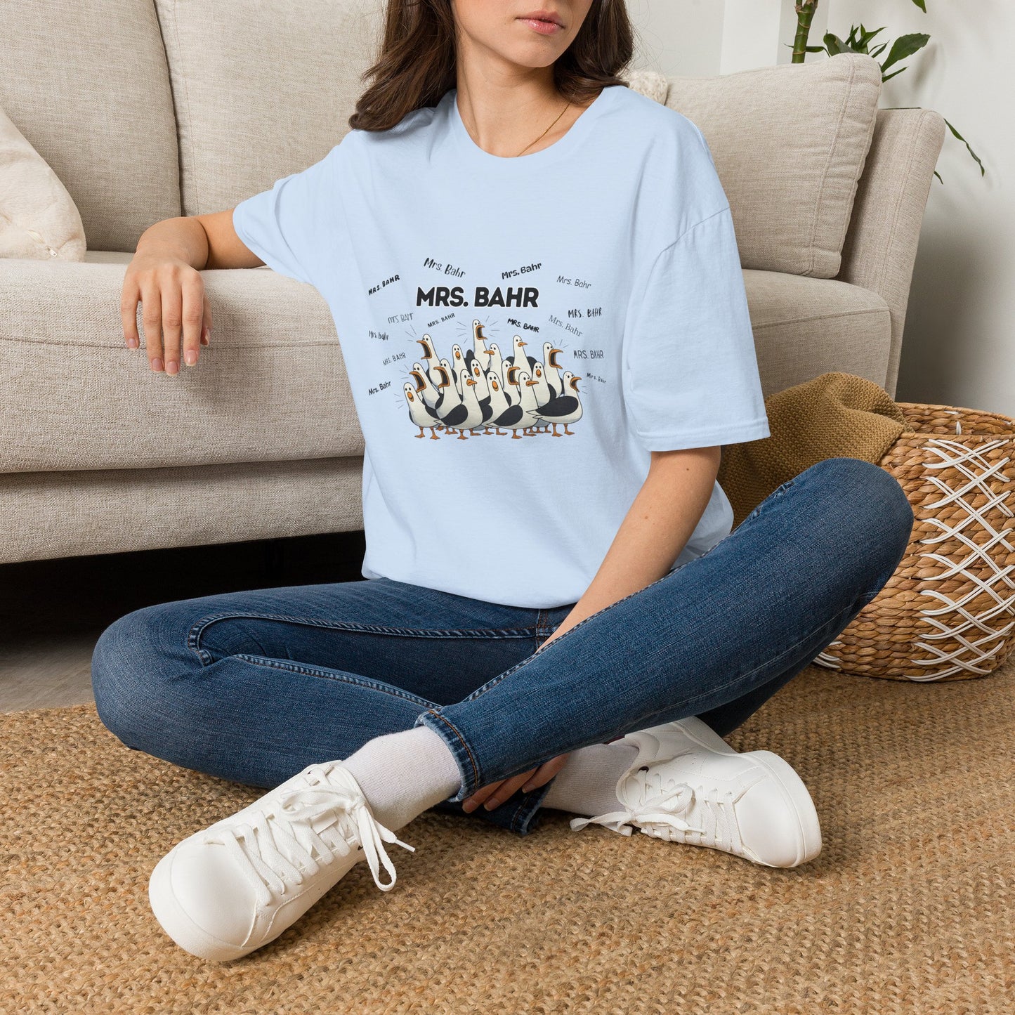 Mrs. Bahr - Seagull Crew Graphic T-Shirt — Personalized