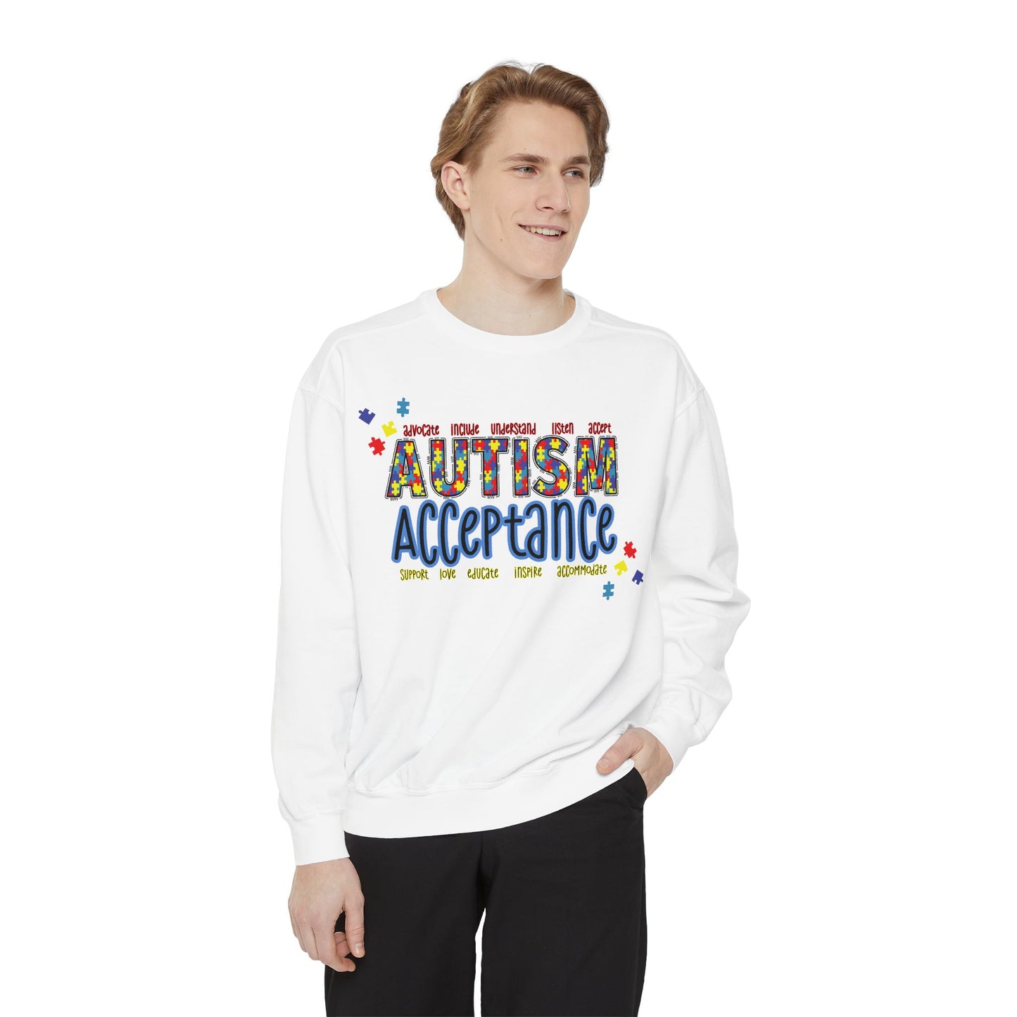 Autism Acceptance Puzzle Piece Sweatshirt — Awareness Collection