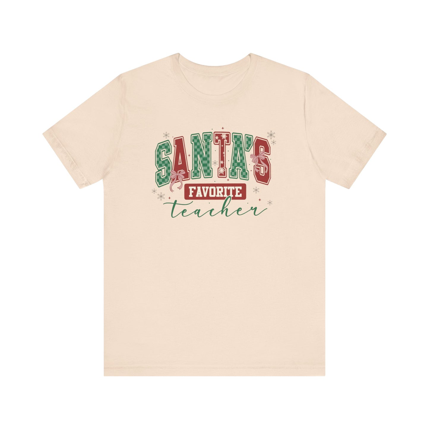 Santa's Favorite Teacher — Christmas Unisex T‑Shirt