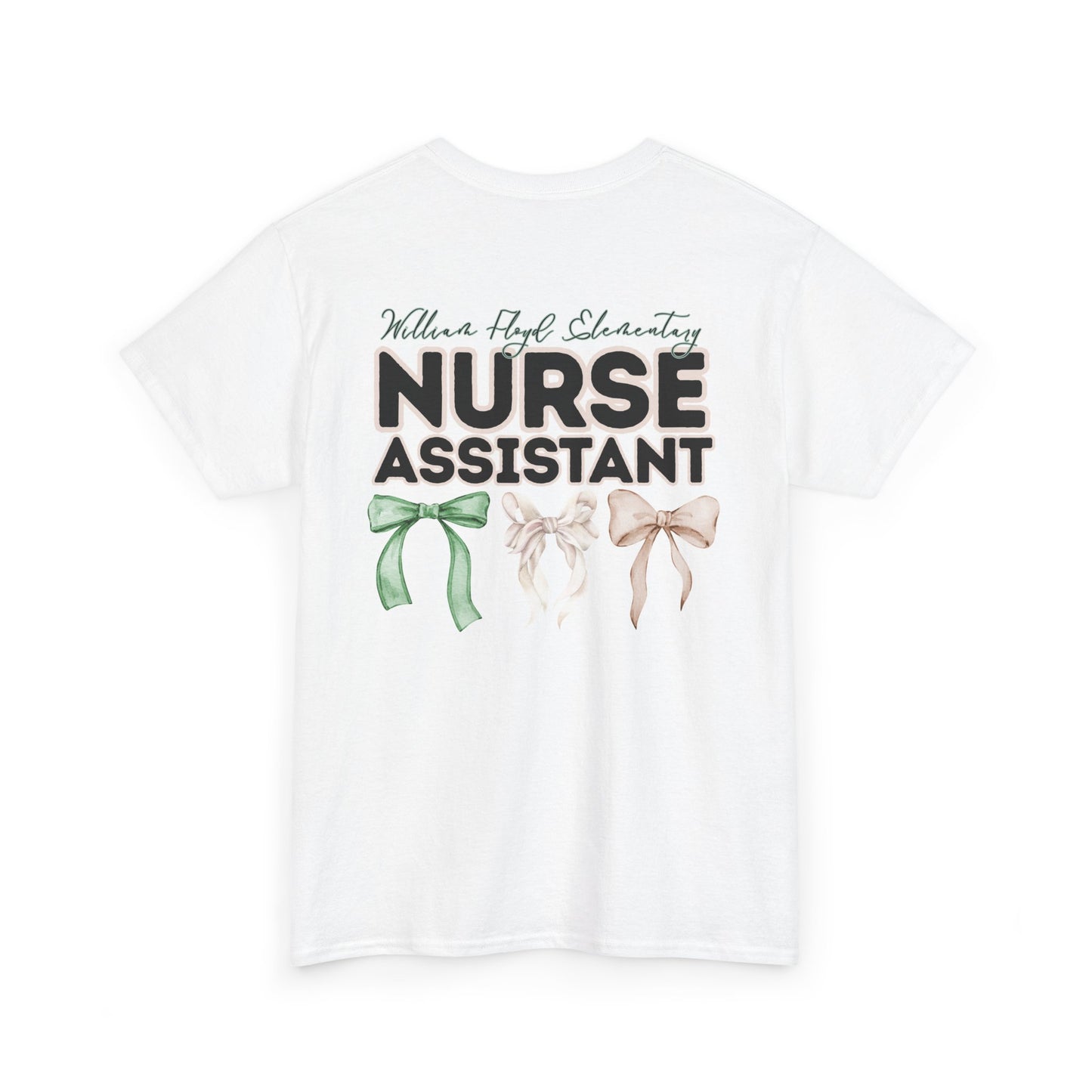 WFE Nurse Assistant and Bows- Unisex Heavy Cotton Tee with Bow Design