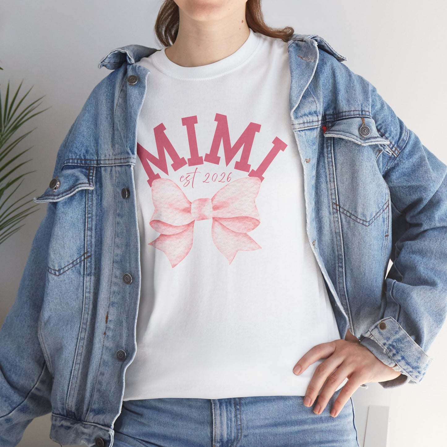Mimi est 2026 Pink Bow Unisex Heavy Cotton Tee - Mother's Day