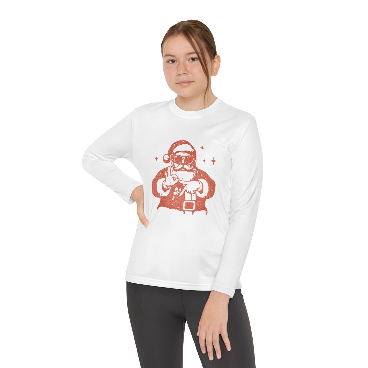 Kids Santa 6 7 Long Sleeve Tee — Retro Christmas