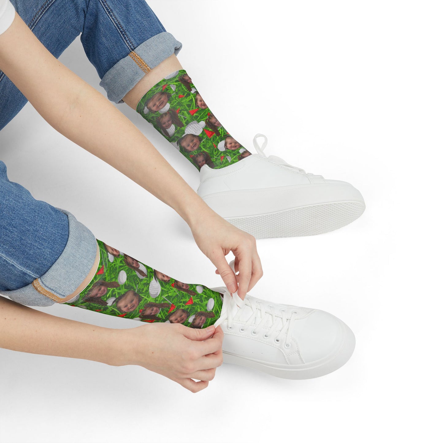 Paige- Golf Socks- Personalized Face- Crew Socks