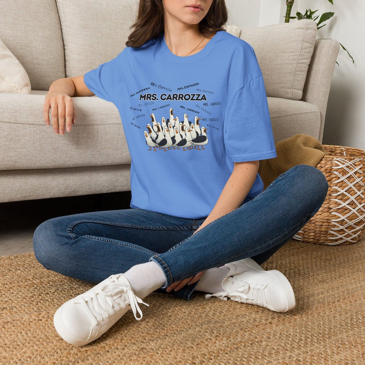 Mrs. Carrozza- Seagull Crew Graphic T-Shirt — Personalized