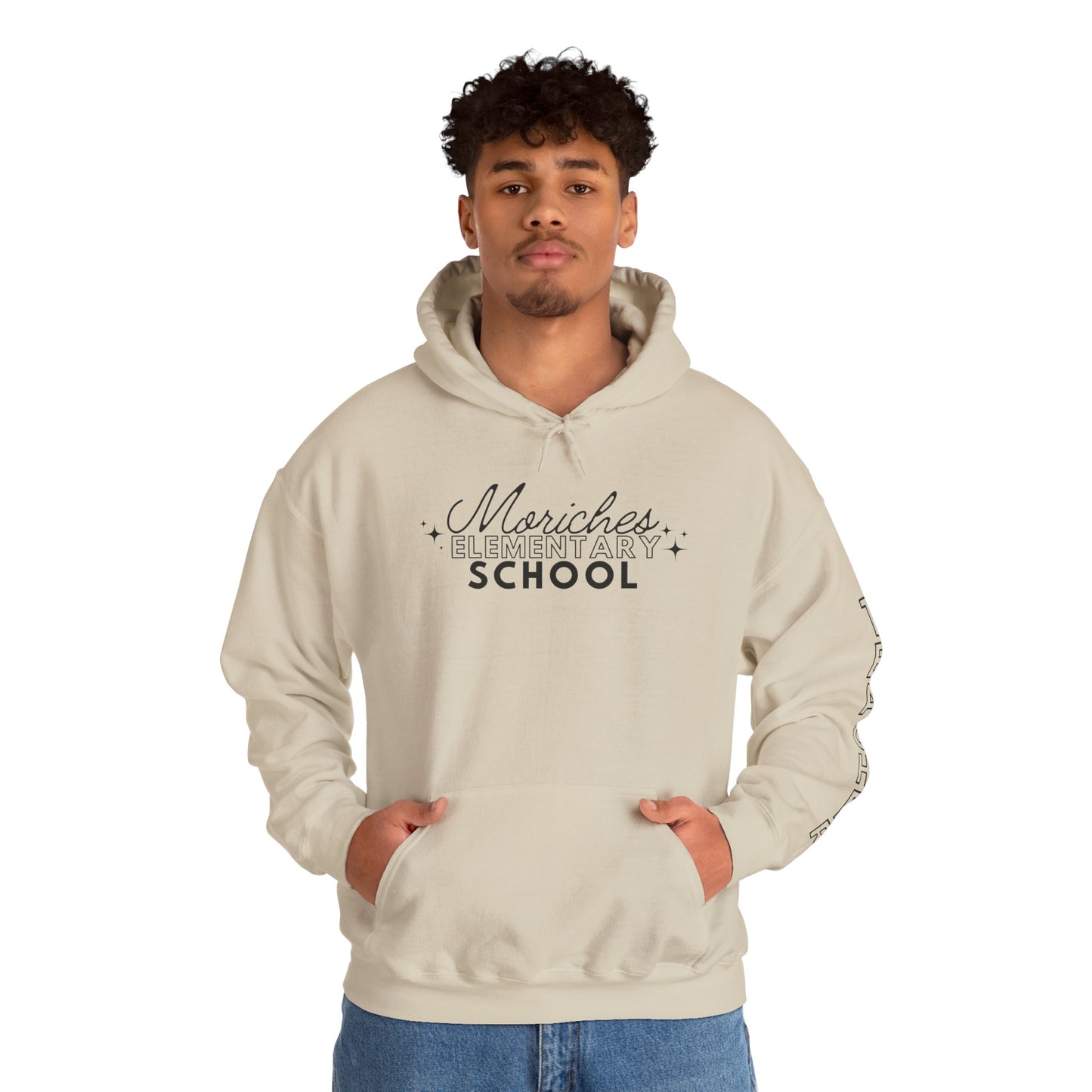Moriches Teacher Simple Design Hoodie w/ Teacher on Sleeve - Cozy Unisex Sweatshirt
