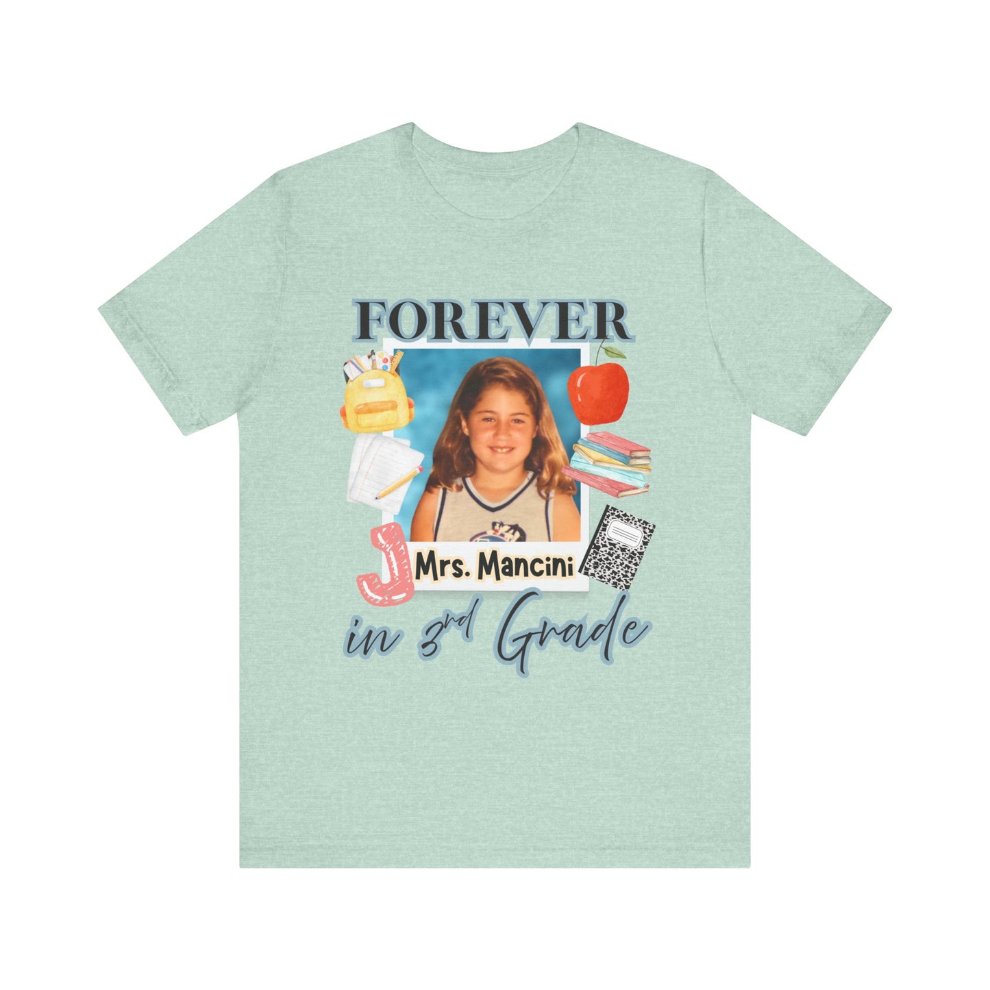 Jenna- Personalized Forever in 3rd Grade Teacher Tee - Personalized Unisex Jersey Shirt