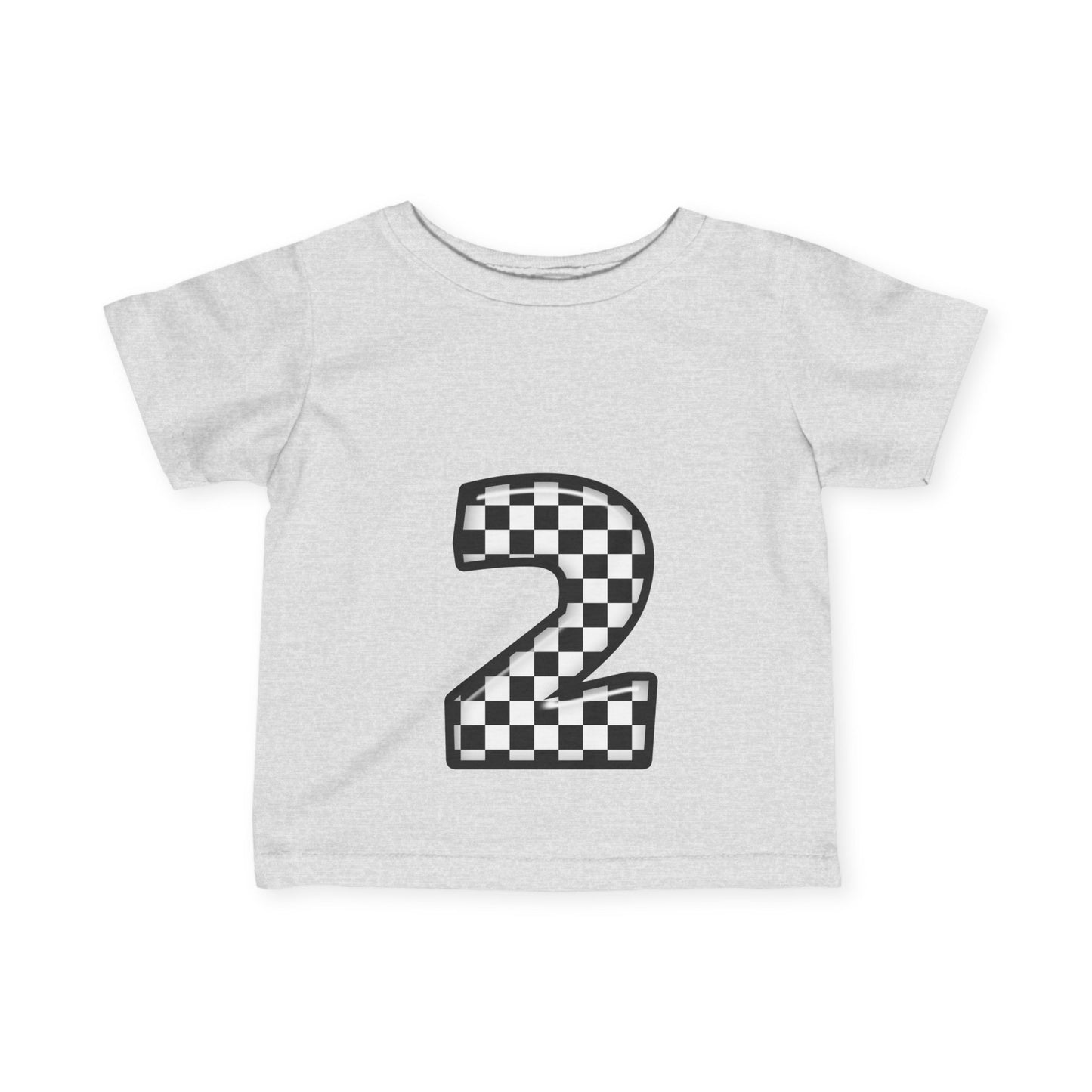 Mini-Checkered Number 2 Infant Jersey Tee - Perfect for Birthday Celebrations