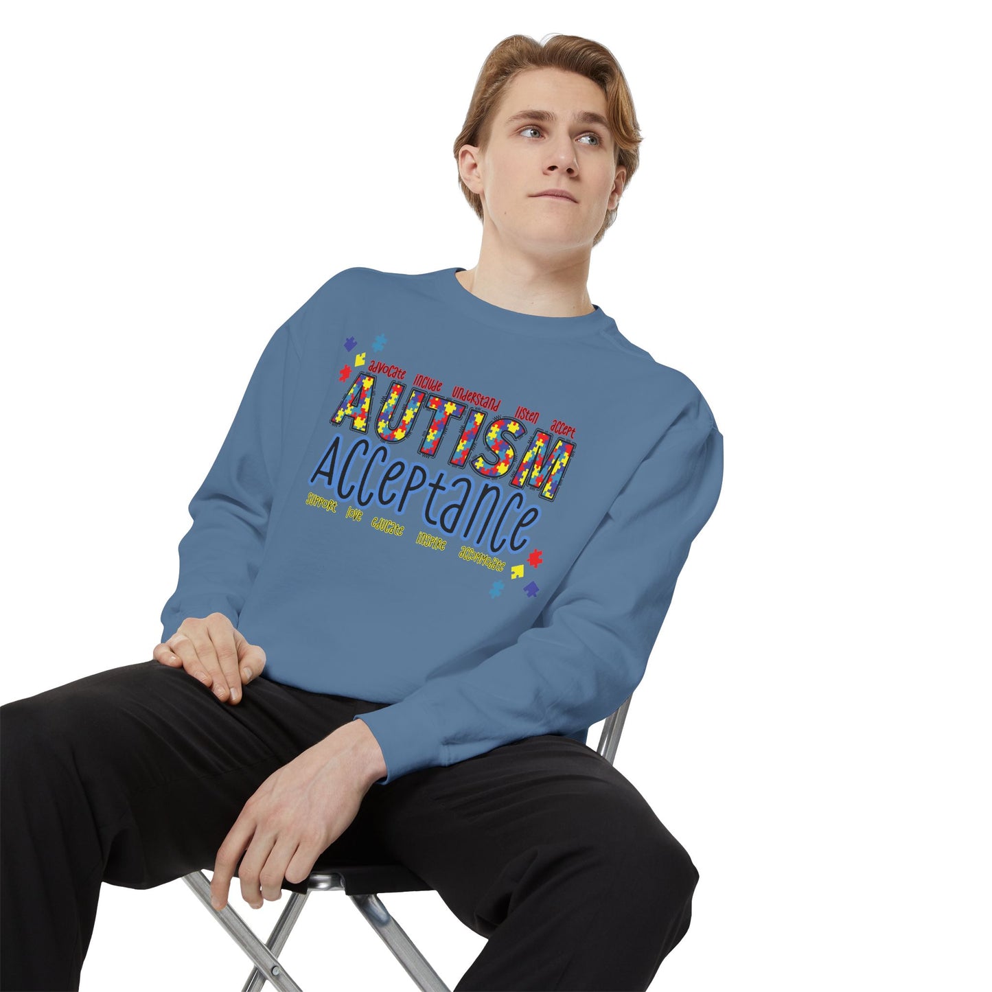 Autism Acceptance Puzzle Piece Sweatshirt — Awareness Collection