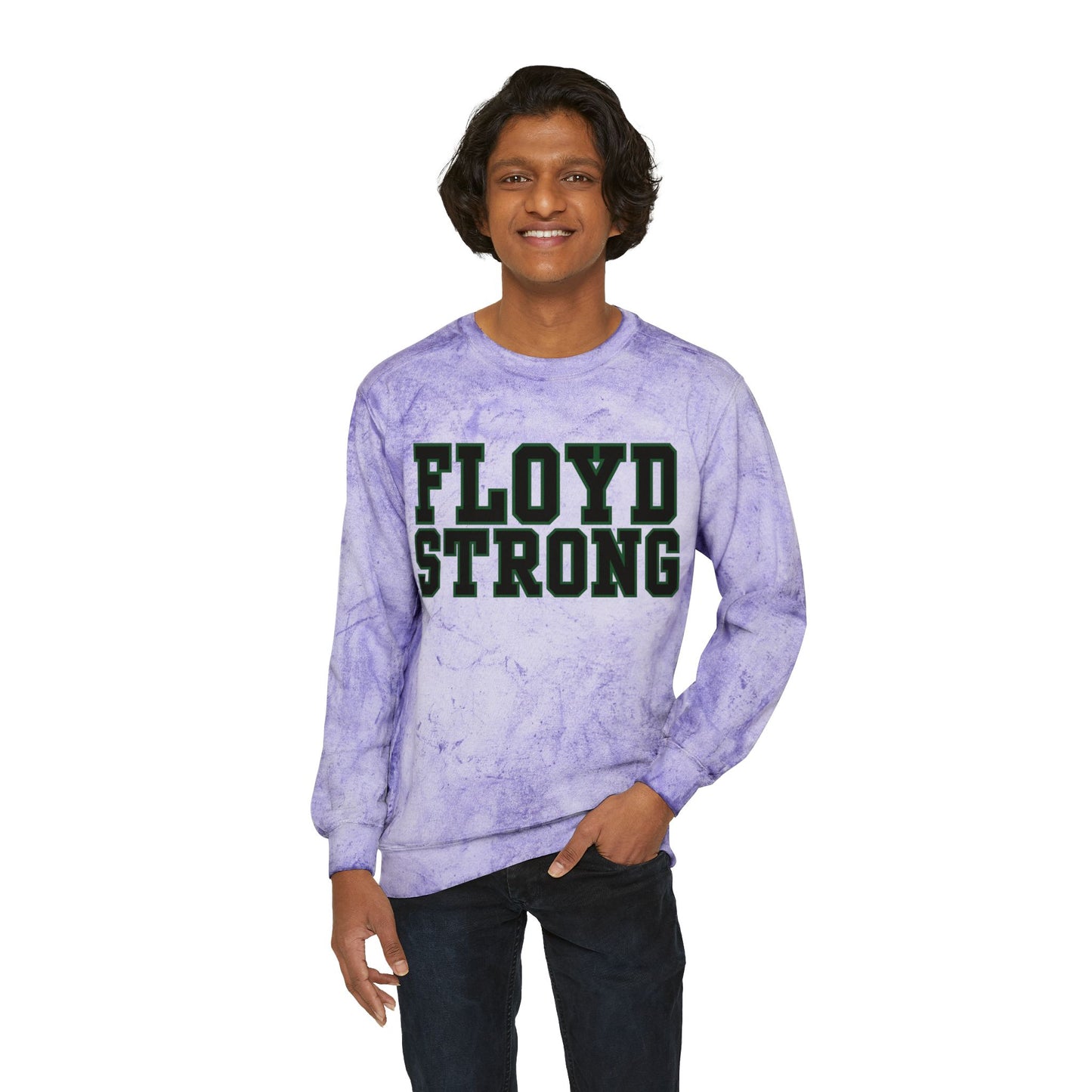 Floyd Strong (no back) Color Blast Crewneck Sweatshirt for School Spirit
