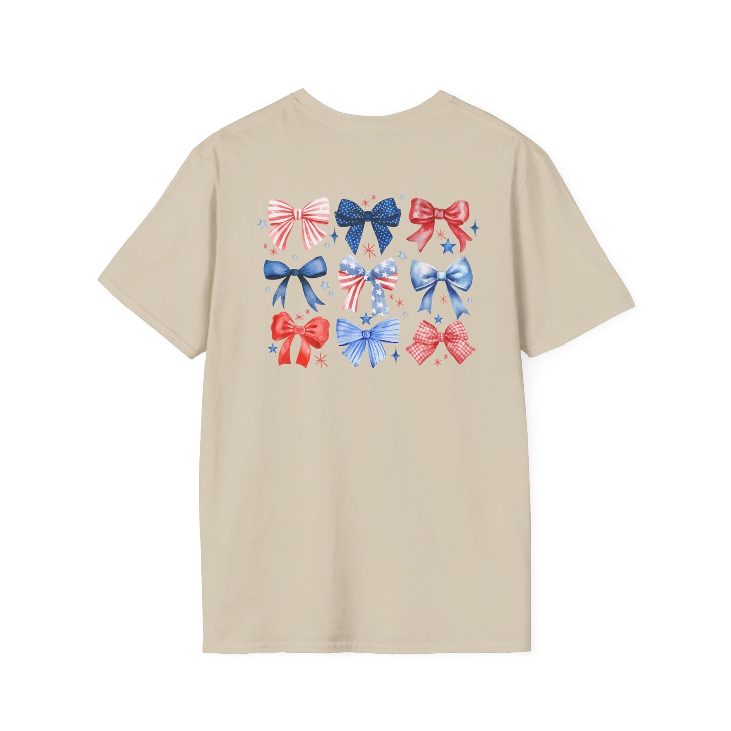 Flag Day Unisex Softstyle T-Shirt with WFE Shines Bright in Stars + Stripes Design- Holiday