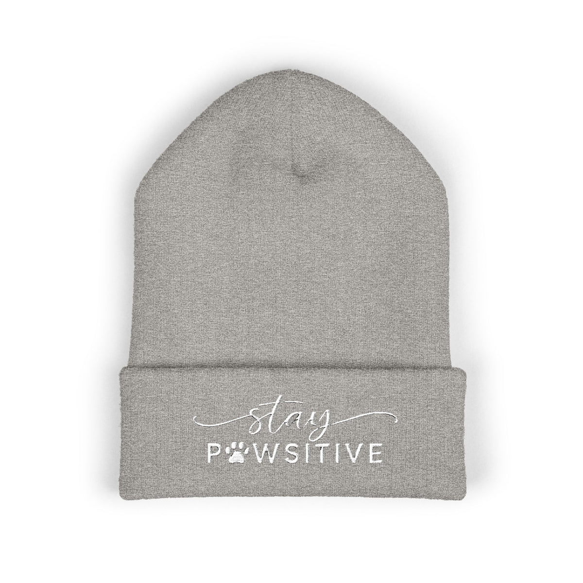 Hound and Home- "Stay Pawsitive" Embroidered Beanie