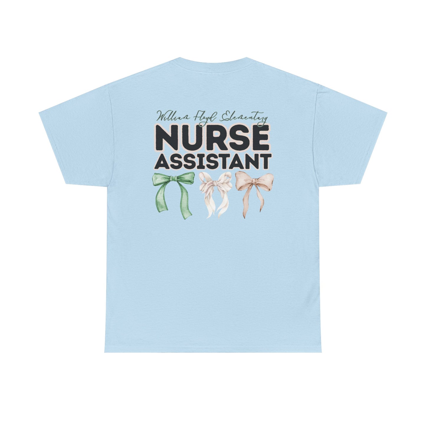 WFE Nurse Assistant and Bows- Unisex Heavy Cotton Tee with Bow Design