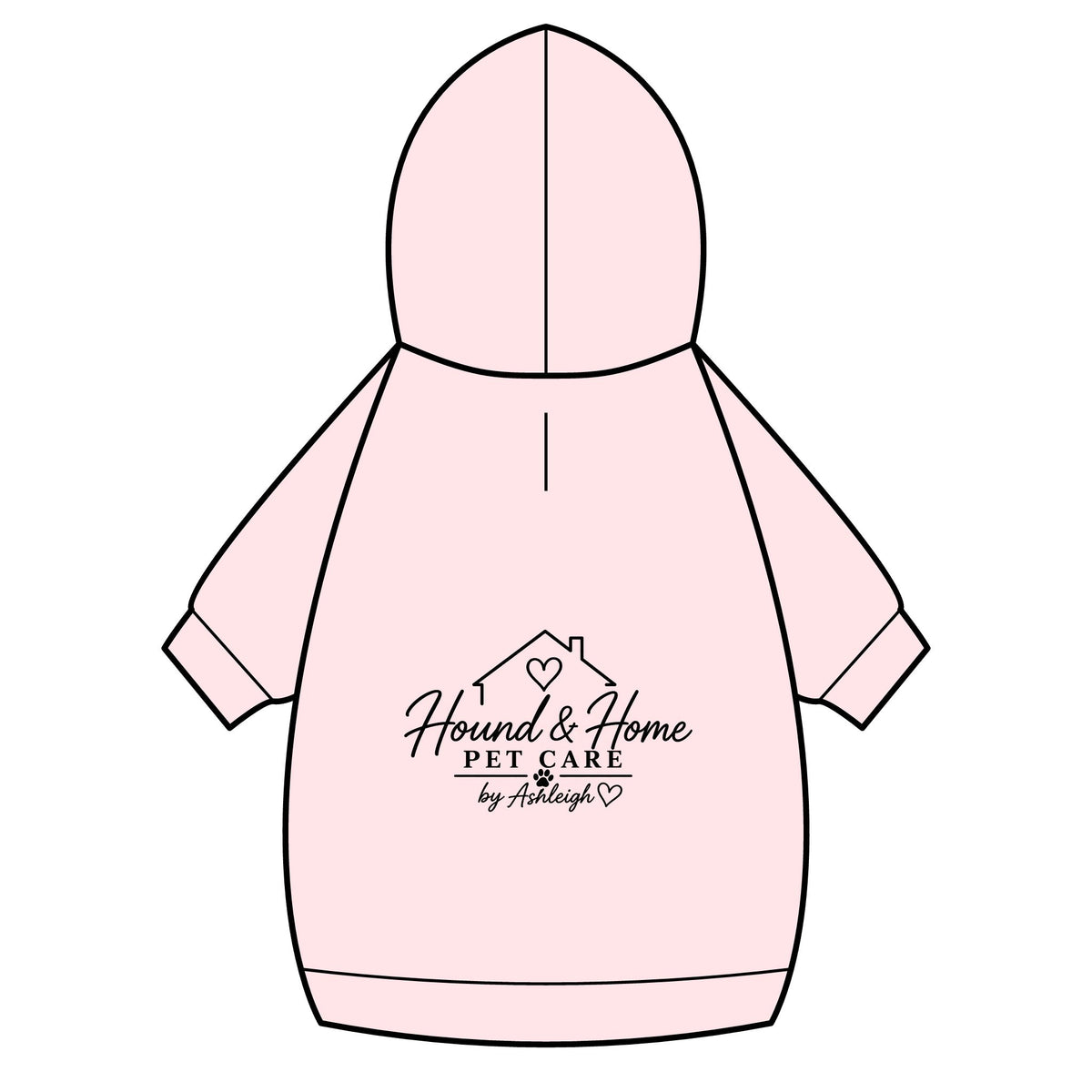 Pet Hoodie with Collar Hole — Hound & Home Logo