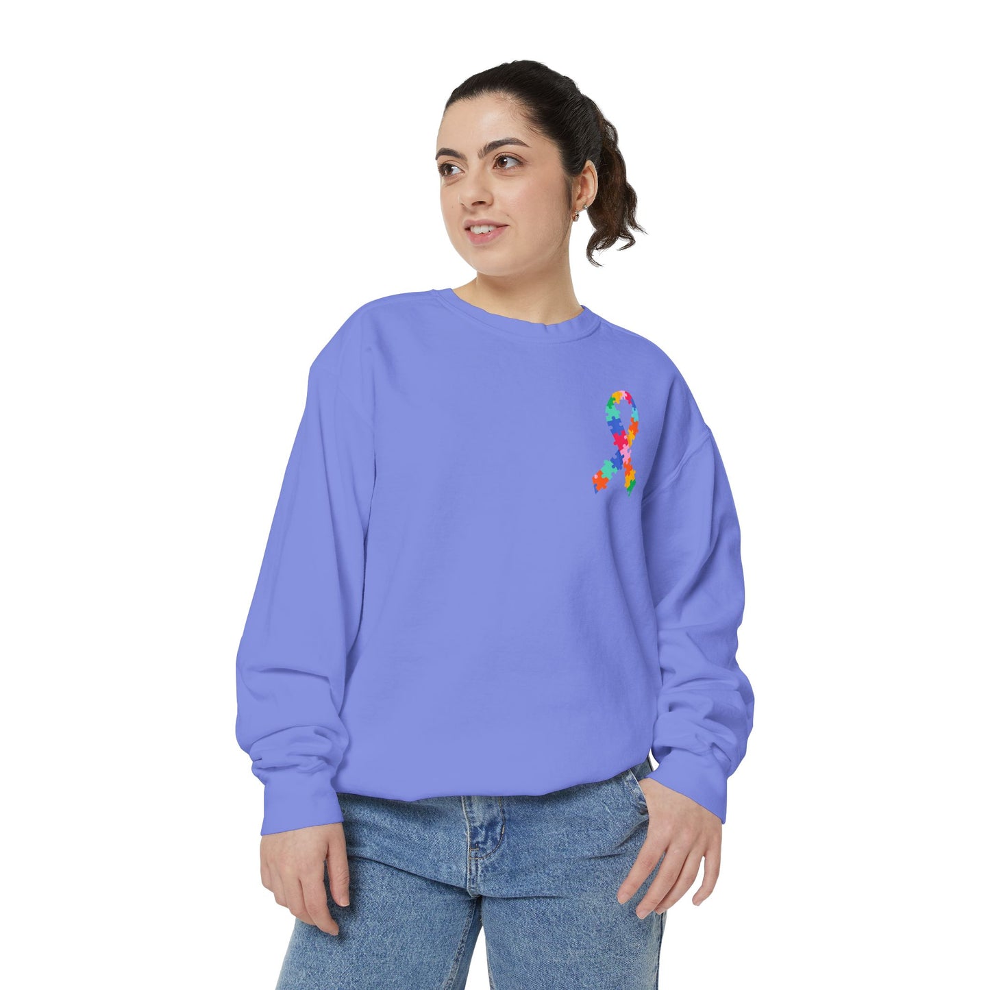 Autism Awareness Puzzle Piece & Ribbon Sweatshirt — Awareness Collection