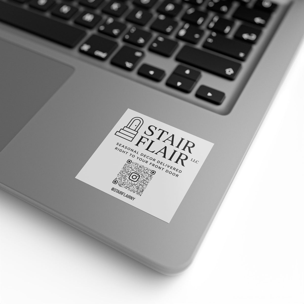 Stair Flair - Square Sticker Rolls (White)— Personalized Branded QR Logo Labels