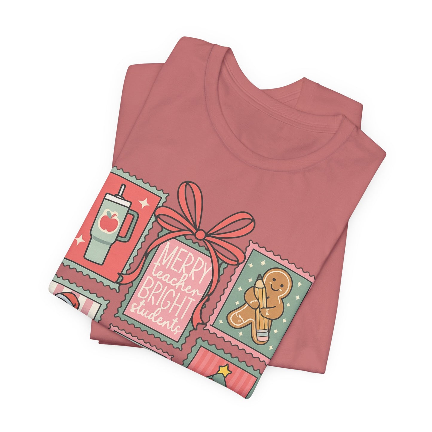 Merry Teacher, Bright Students— Christmas Unisex T‑Shirt