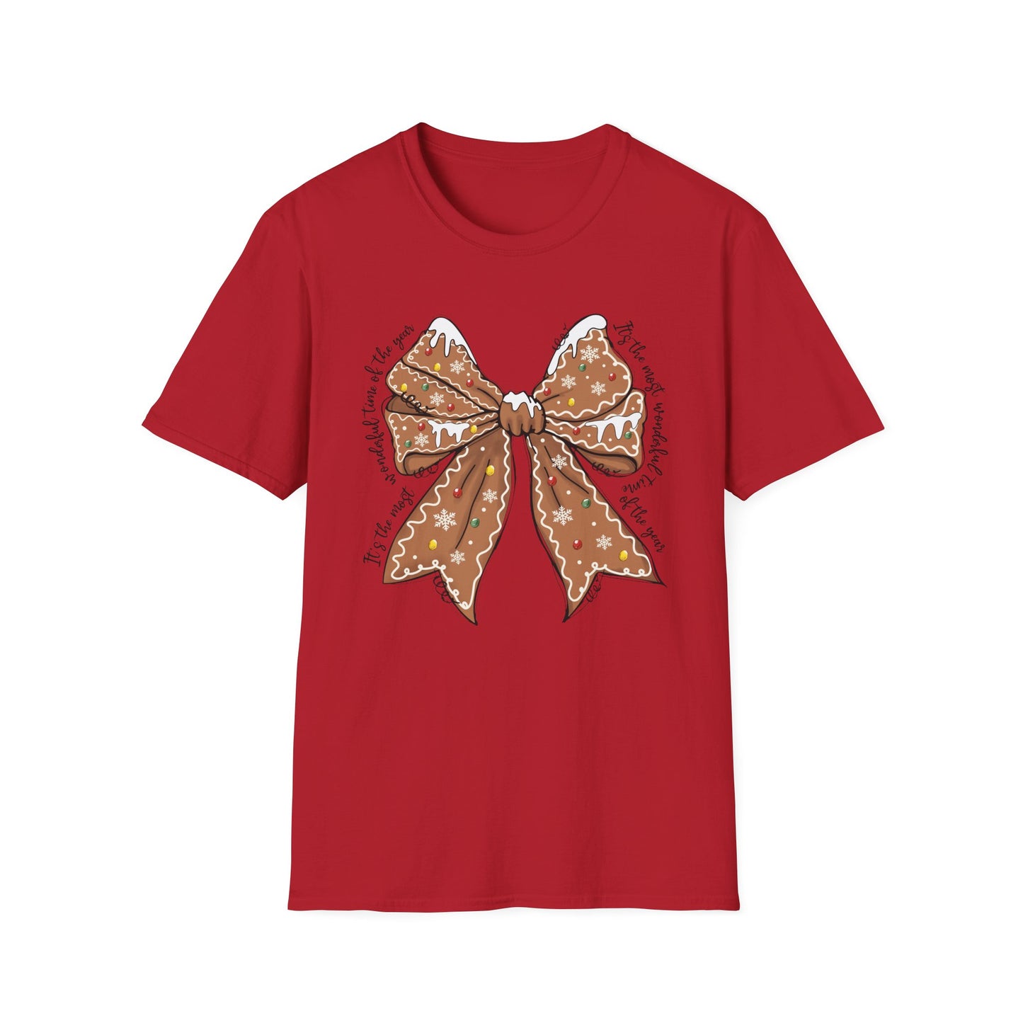 Gingerbread Bow- Christmas Unisex t-shirt