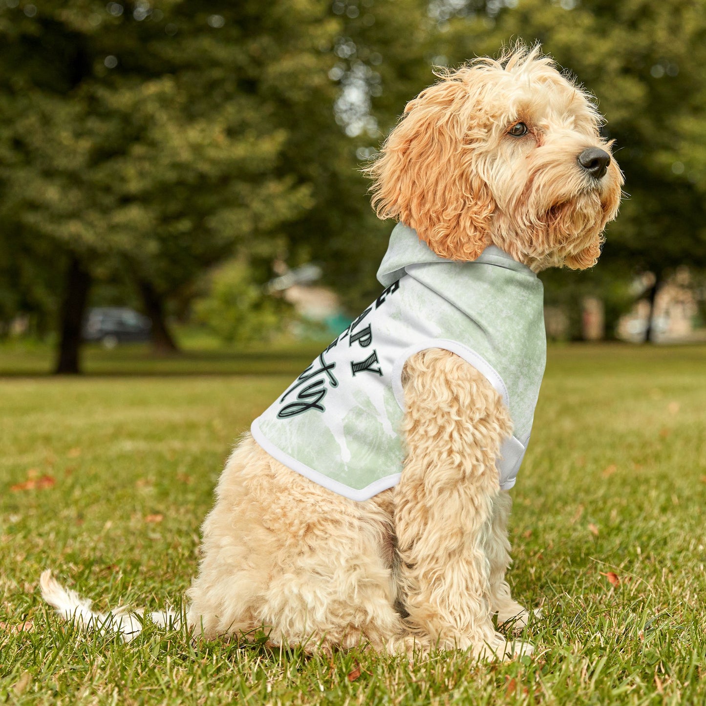 WFE Therapy Dog Off-Duty Pet Hoodie - Cozy Green Dog Apparel