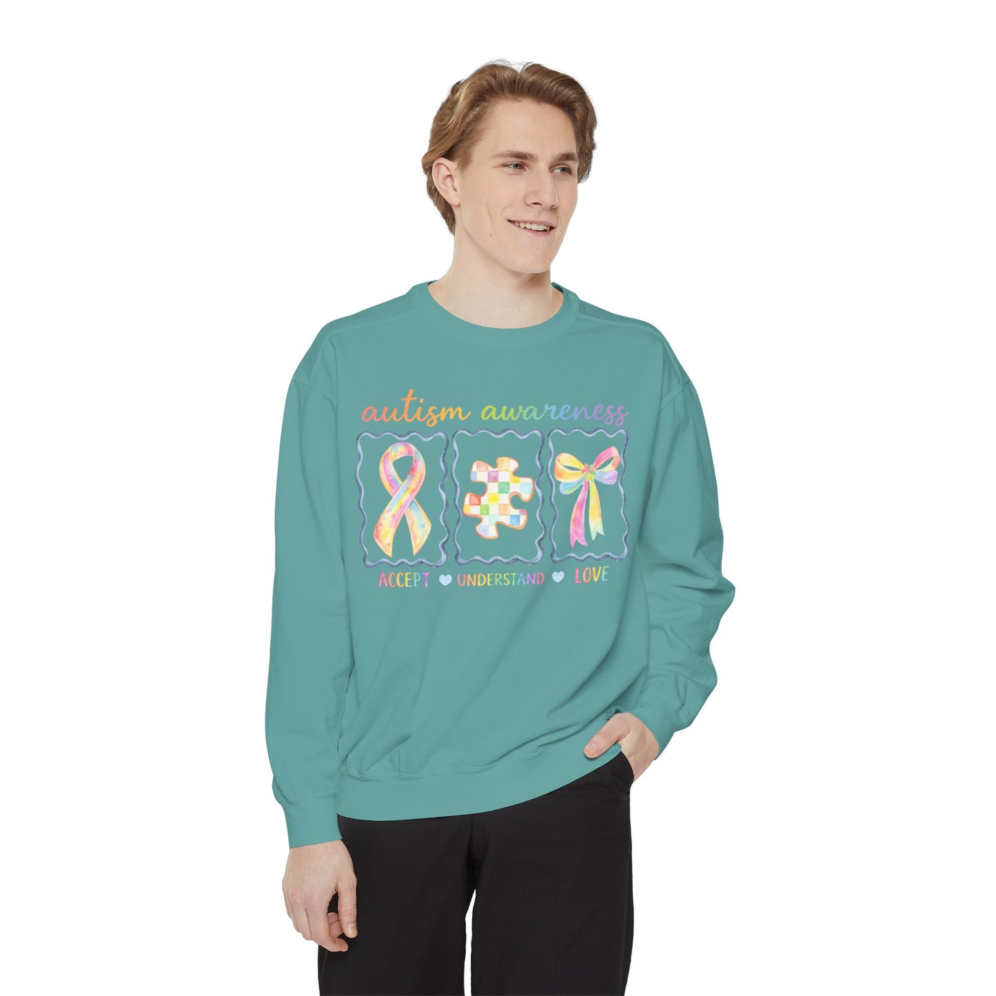 Autism Awareness Sweatshirt — "Accept Understand Love"