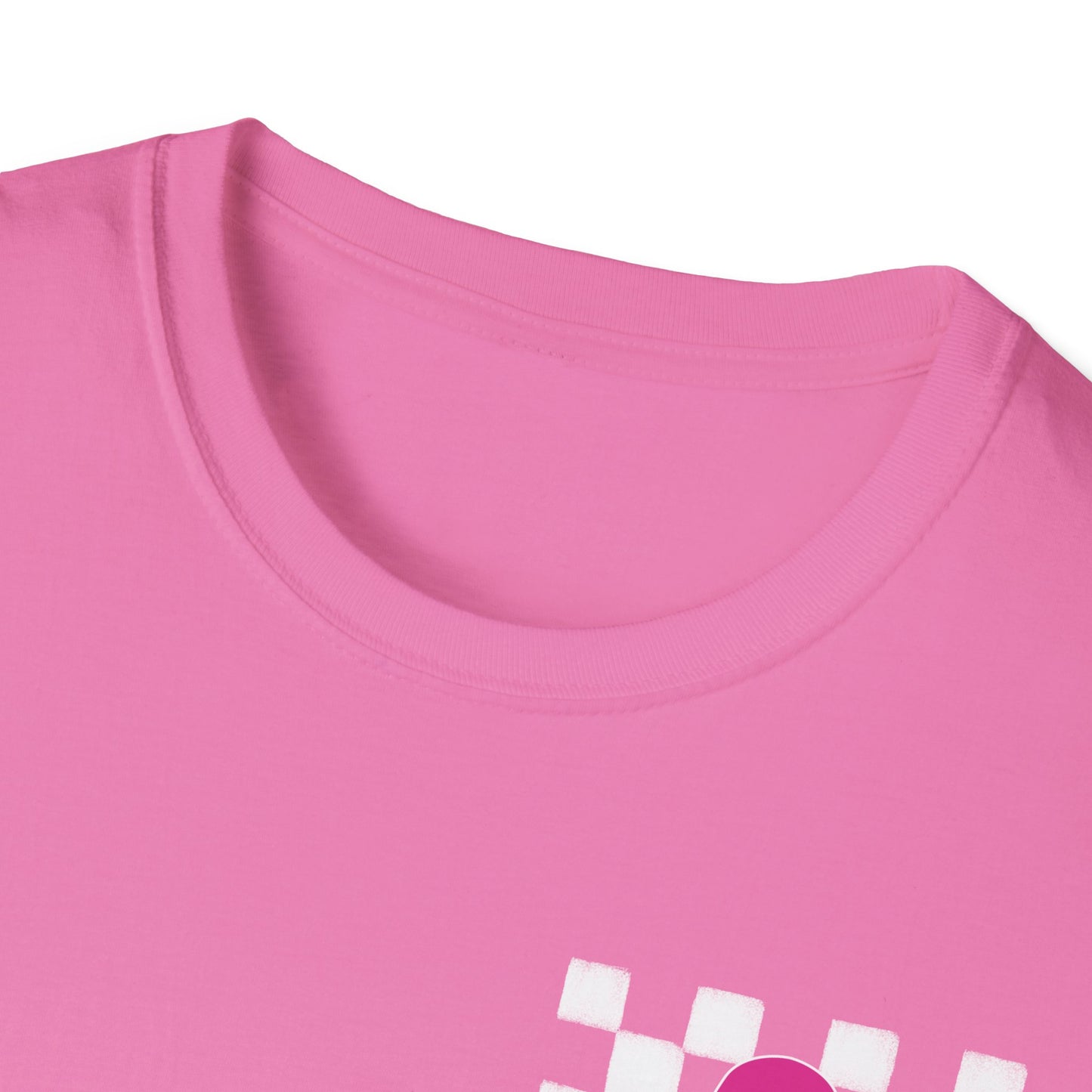 Checkered Pink Ribbon Awareness T-Shirt | Softstyle Tee