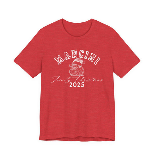 FAMILY NAME- SANTA- Personalized- Unisex Jersey Short Sleeve Tee