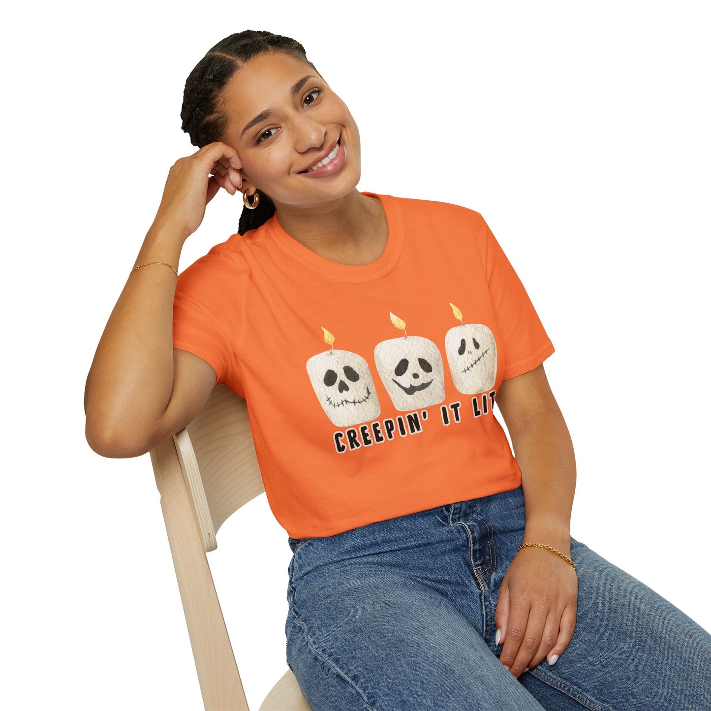 Creepin' it Lit Halloween Themed T-Shirt- Unisex Softstlye