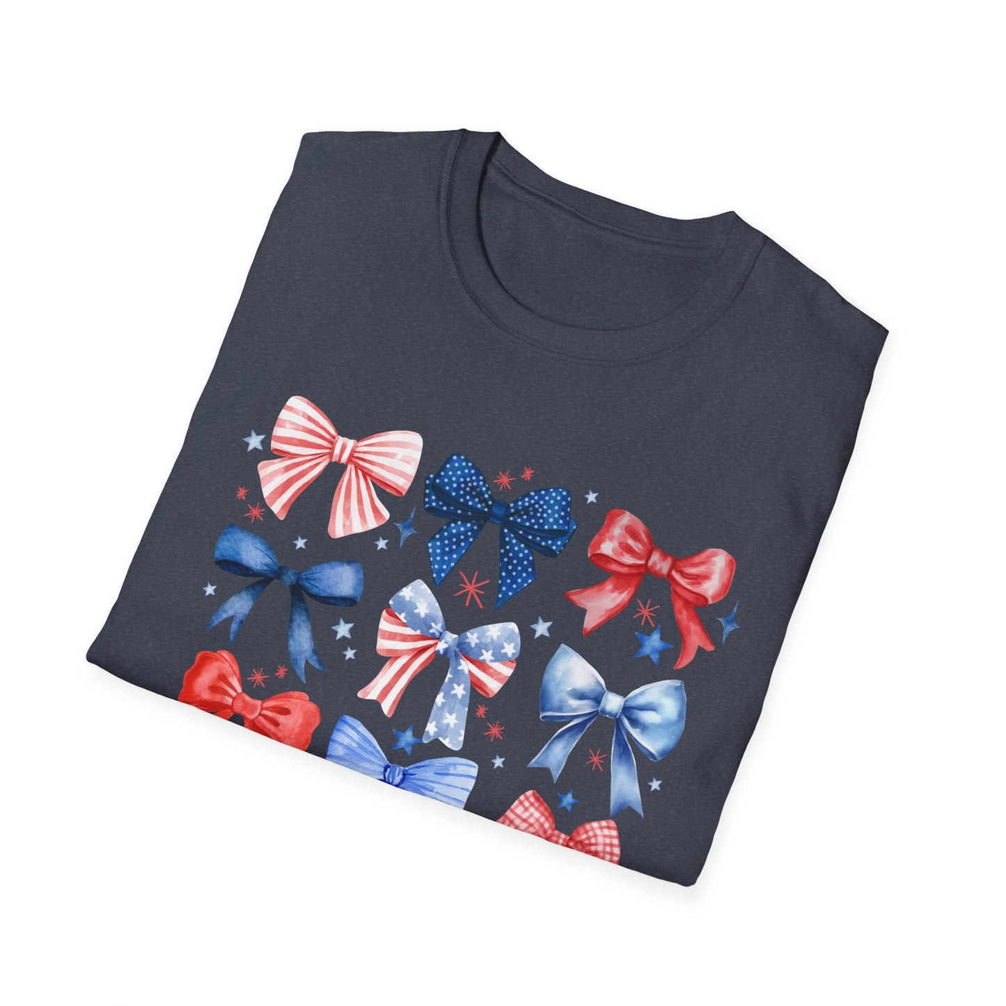 Patriotic Bow Graphic Tee for Celebrations- Holiday